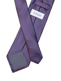 Eton Geometric Silk Tie - view 2, Red