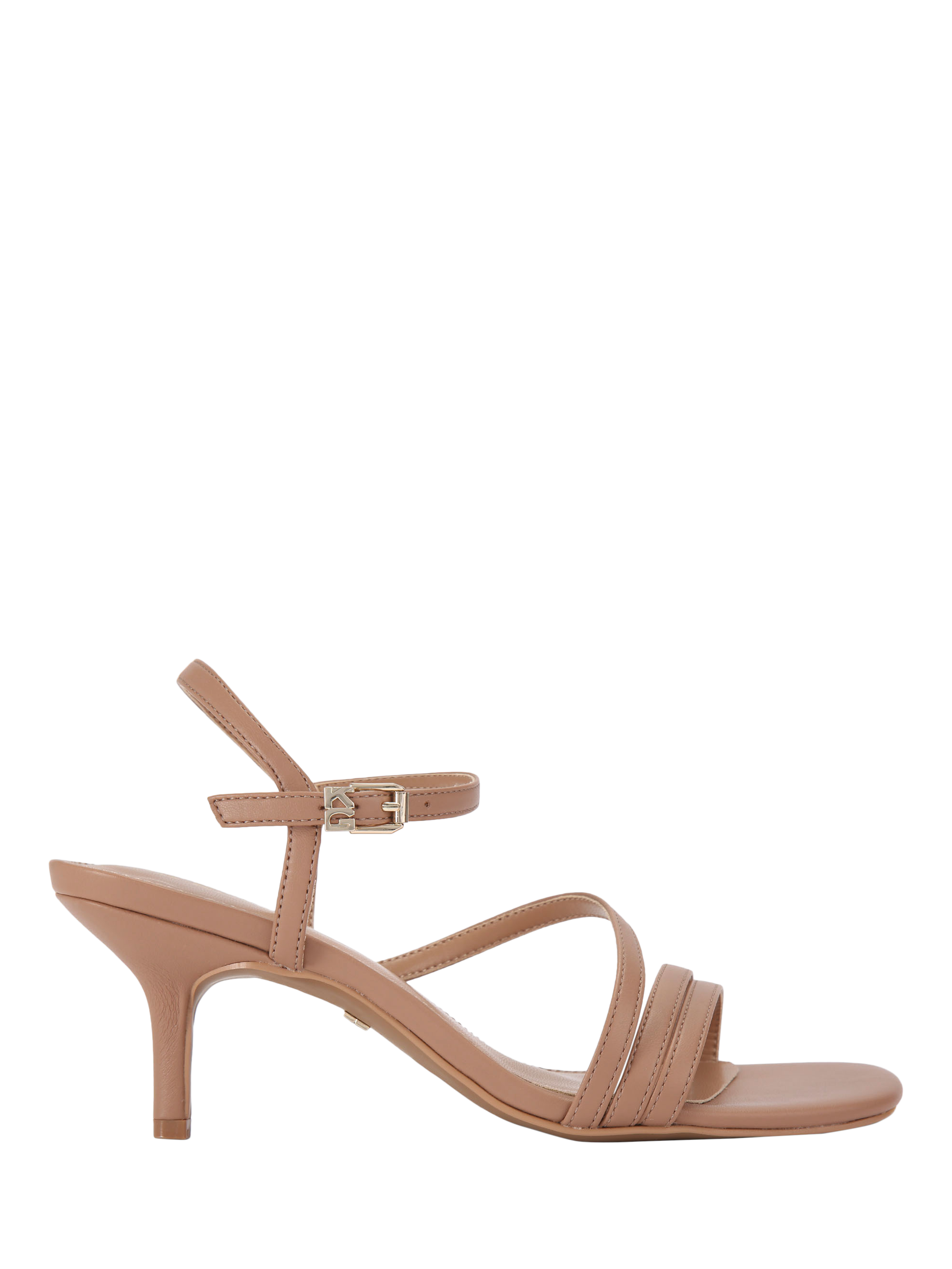 Product image 1 of 4, which shows KG Kurt Geiger Arlie Stiletto Heel Strappy Sandals, Camel, 3