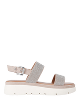 KG Kurt Geiger Daisy Gem Footbed Sandals, Silver