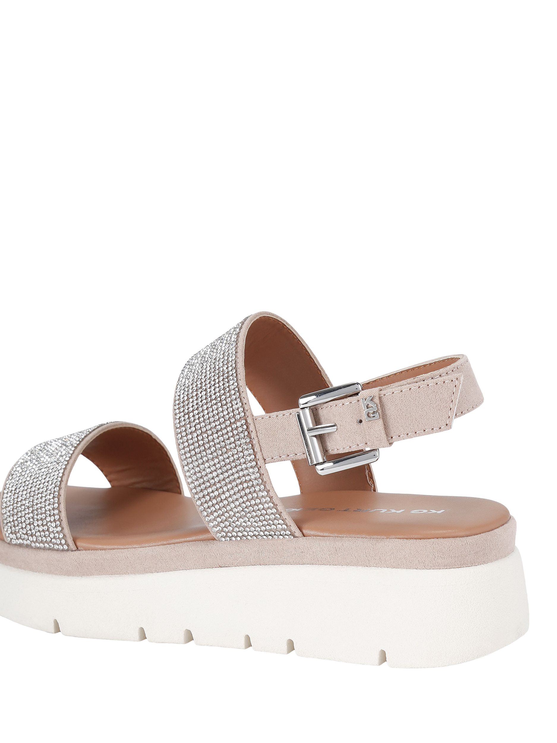 Product image 4 of 4, which shows KG Kurt Geiger Daisy Gem Footbed Sandals, Silver, 3