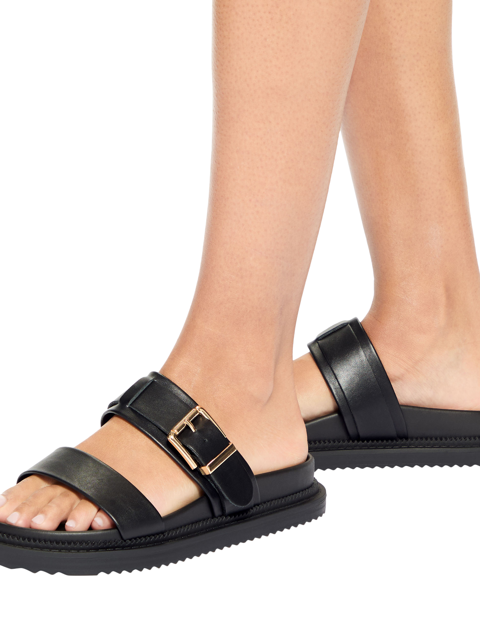 Product image 2 of 5, which shows KG Kurt Geiger Rainey Slider Sandals, Black, 3