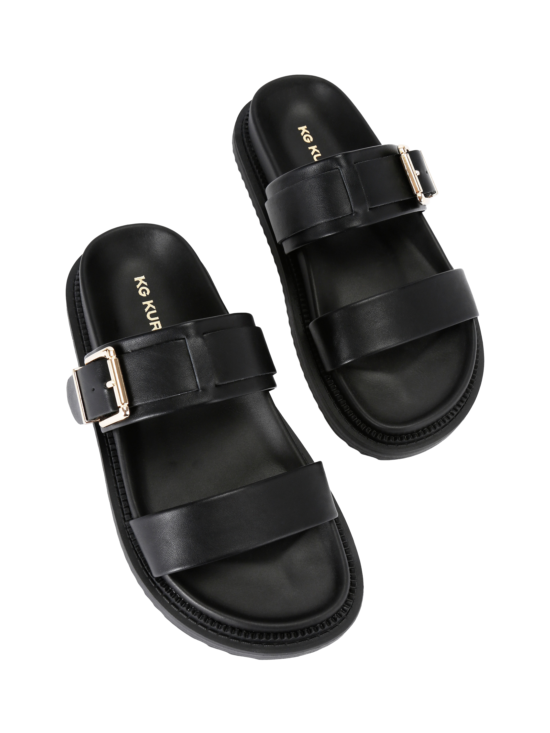 Product image 3 of 5, which shows KG Kurt Geiger Rainey Slider Sandals, Black, 3