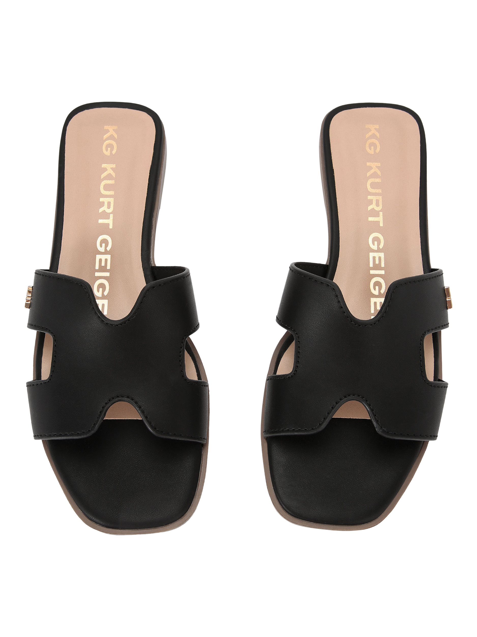 Product image 3 of 5, which shows KG Kurt Geiger Raven2 Slider Sandals, Black, 3