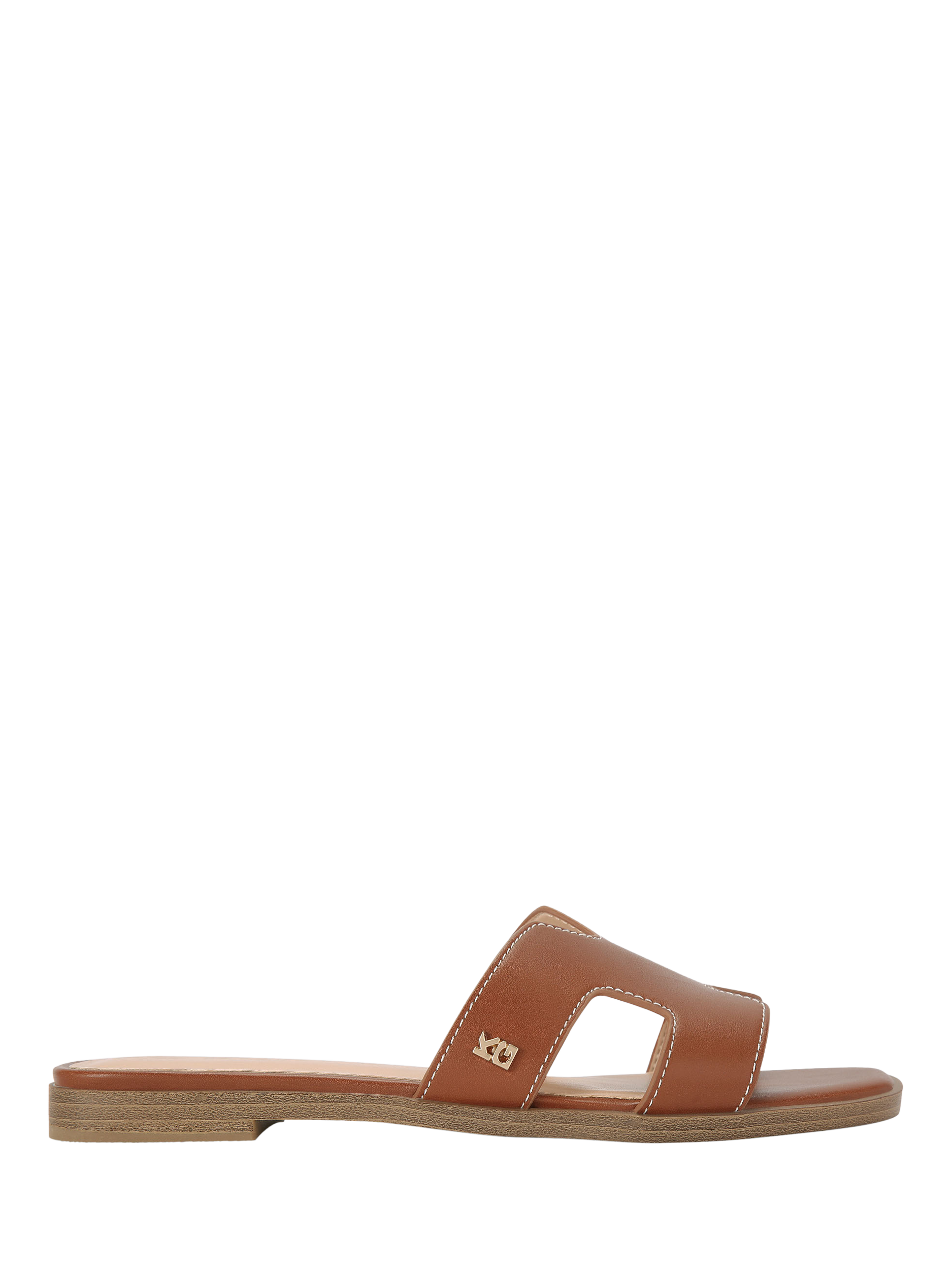 Product image 1 of 5, which shows KG Kurt Geiger Raven2 Slider Sandals, Tan, 3