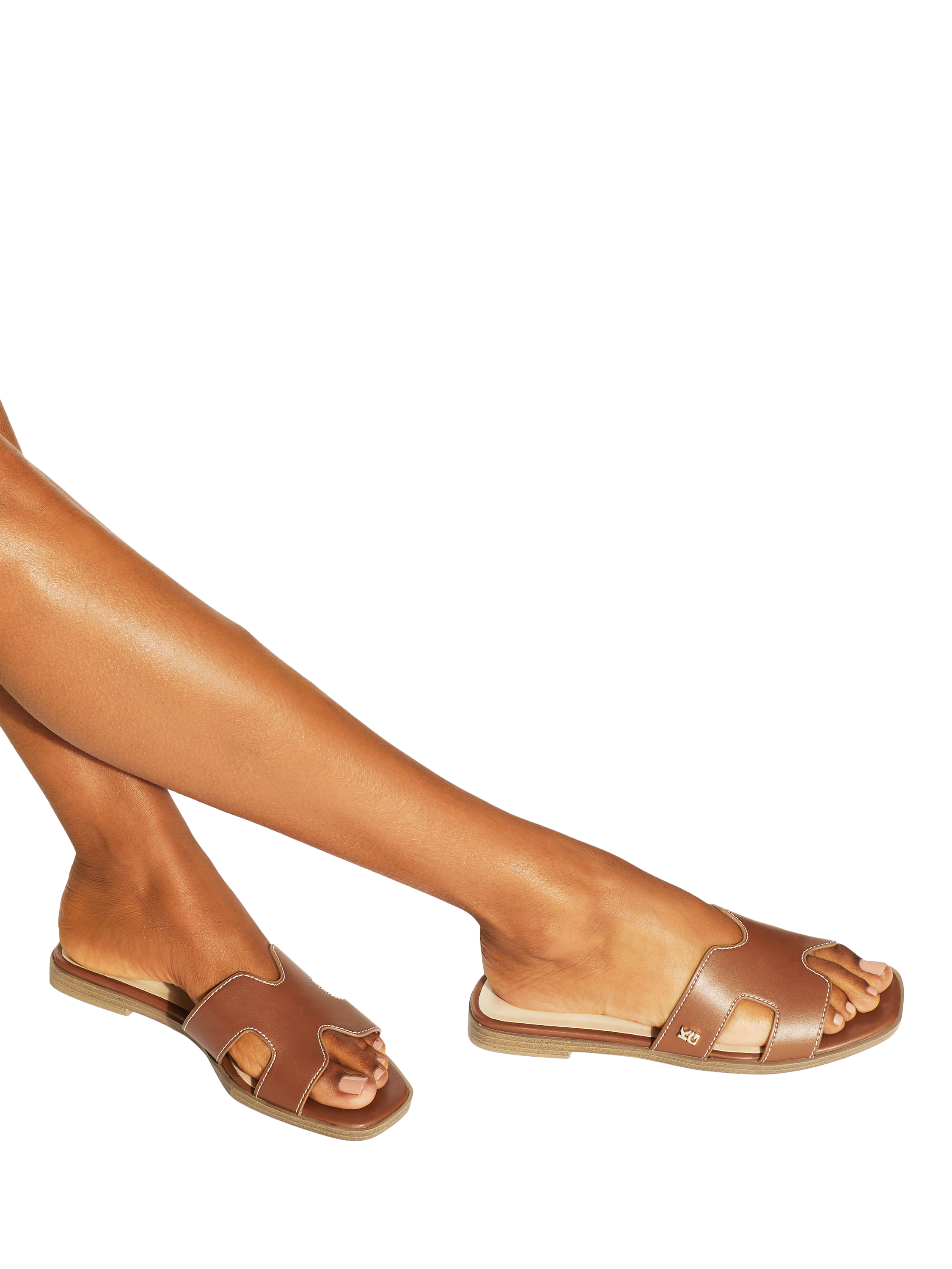Product image 2 of 5, which shows KG Kurt Geiger Raven2 Slider Sandals, Tan, 3