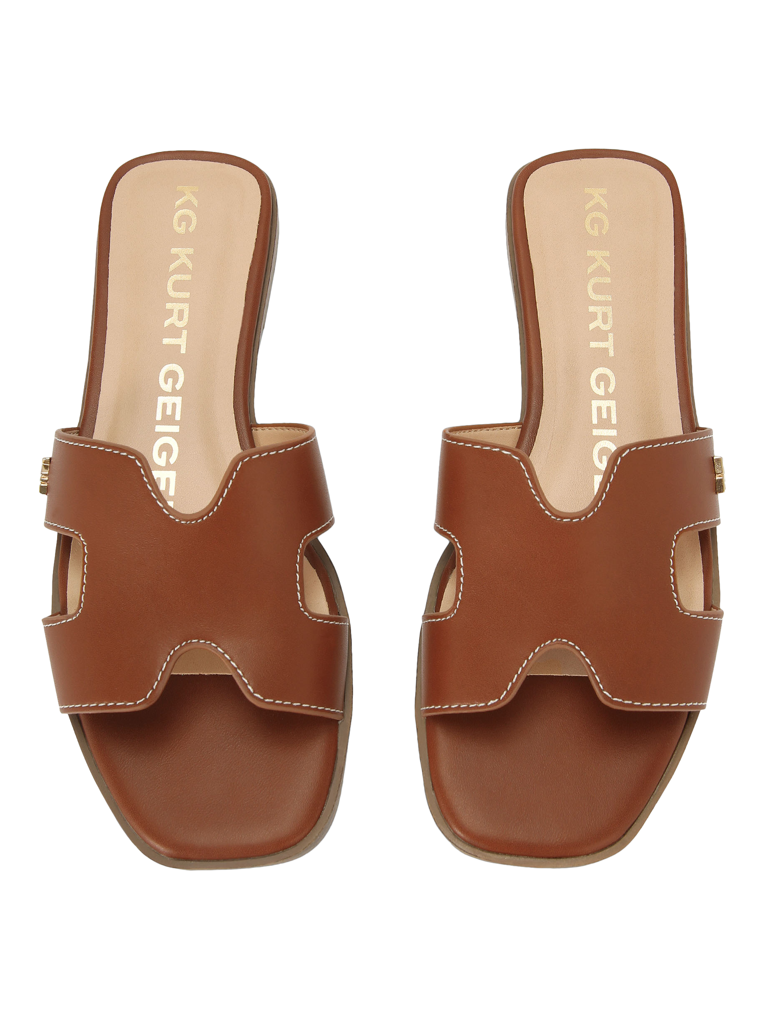 Product image 3 of 5, which shows KG Kurt Geiger Raven2 Slider Sandals, Tan, 3