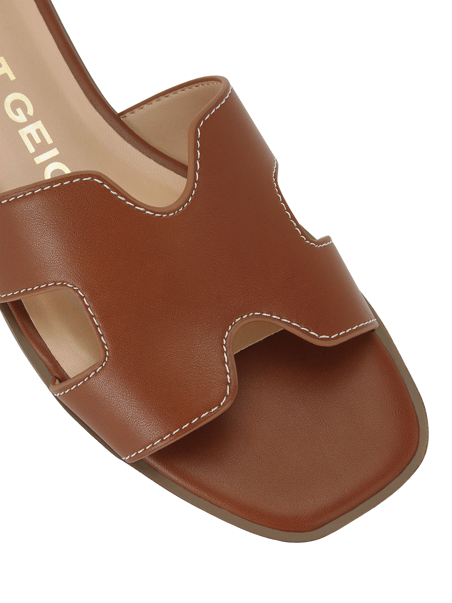 Product image 5 of 5, which shows KG Kurt Geiger Raven2 Slider Sandals, Tan, 3