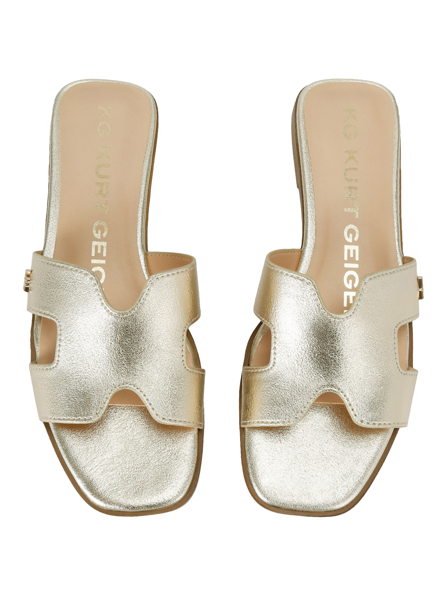Product image 3 of 5, which shows KG Kurt Geiger Raven2 Slider Sandals, Gold, 3