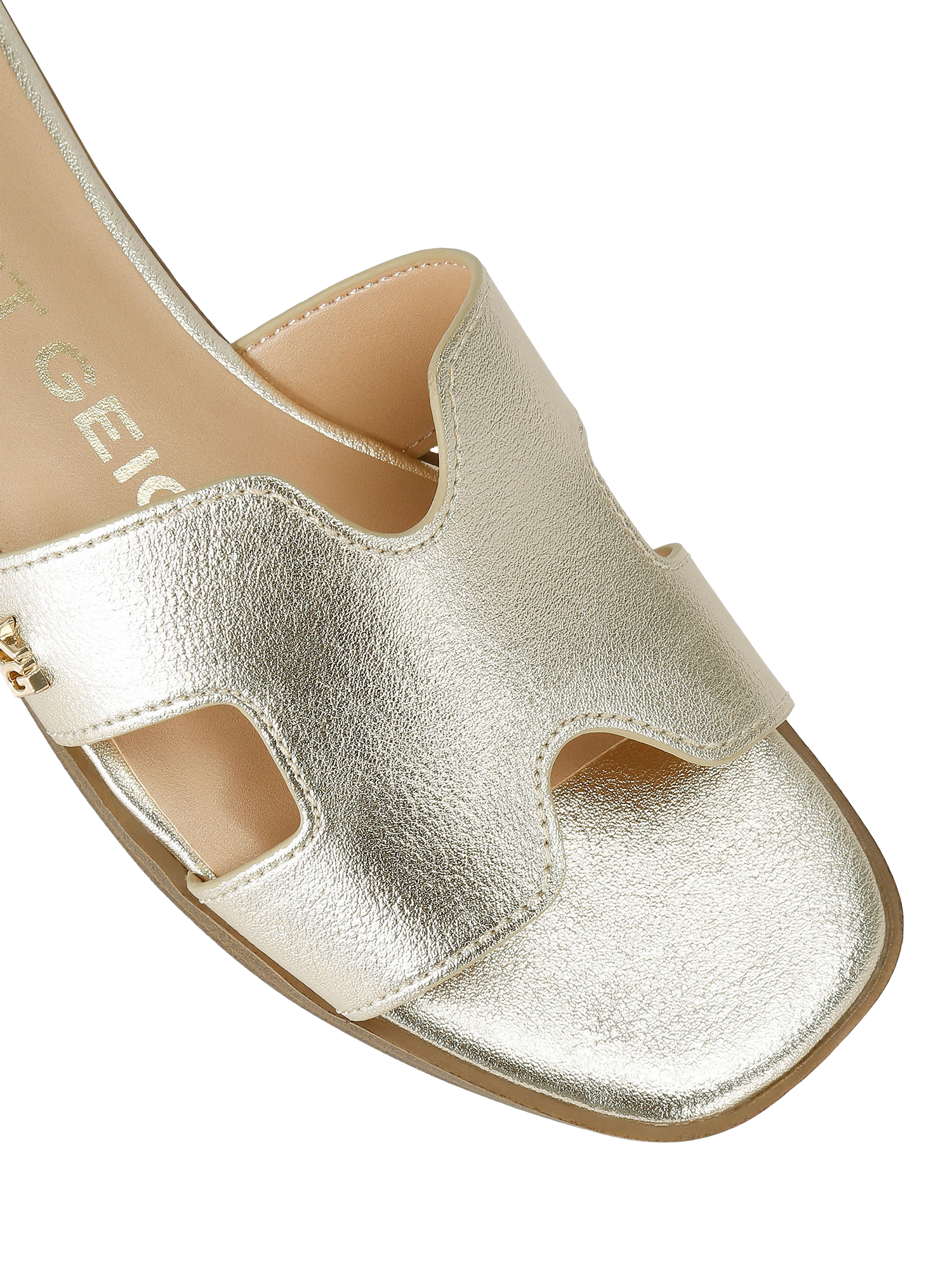 Product image 5 of 5, which shows KG Kurt Geiger Raven2 Slider Sandals, Gold, 3