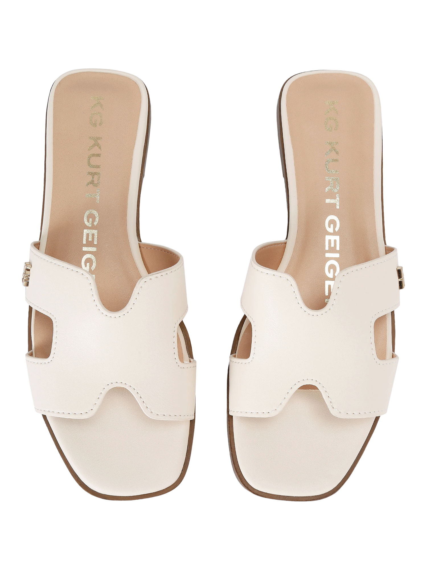Product image 3 of 5, which shows KG Kurt Geiger Raven2 Slider Sandals, Putty, 3
