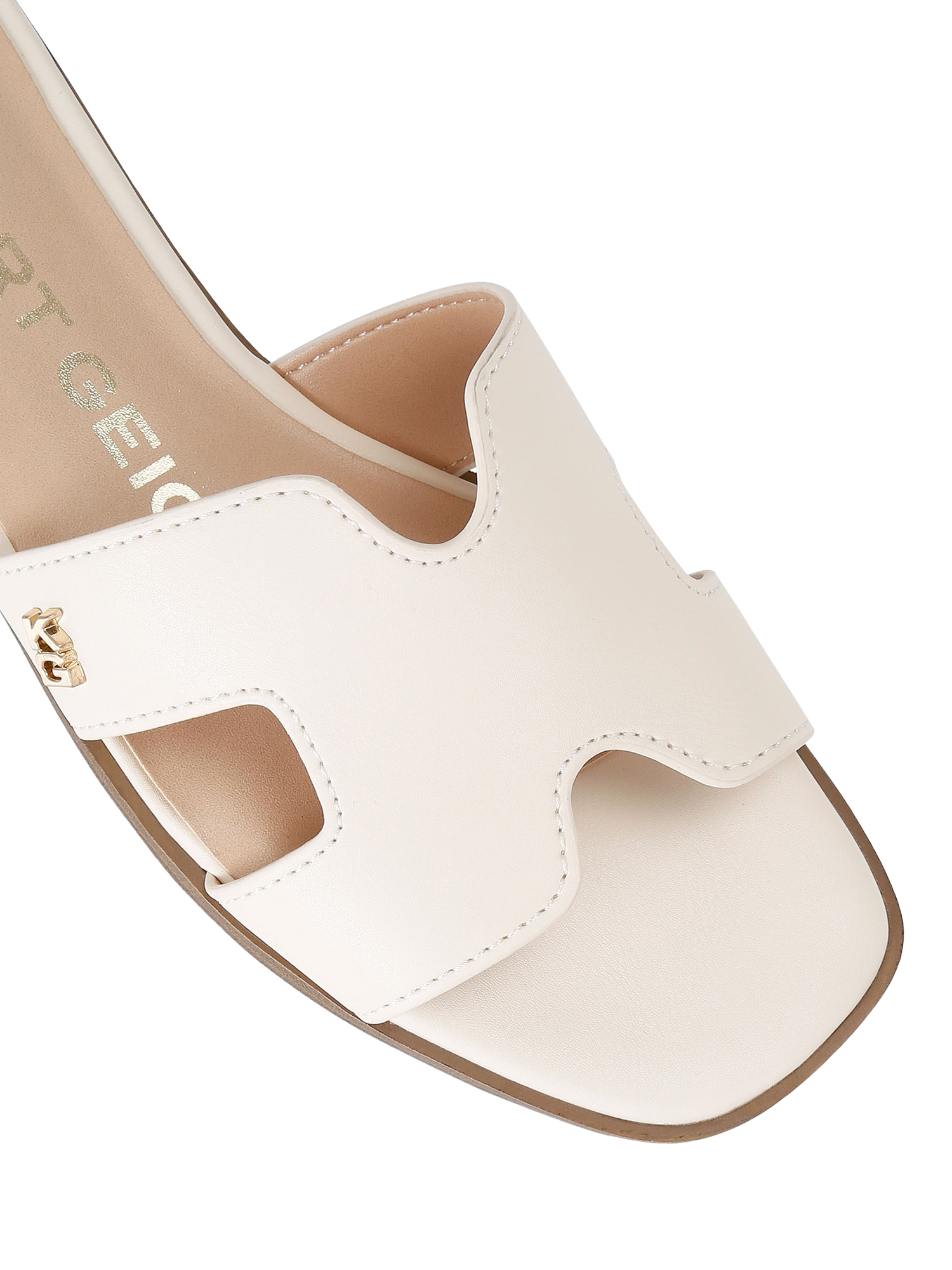 Product image 5 of 5, which shows KG Kurt Geiger Raven2 Slider Sandals, Putty, 3