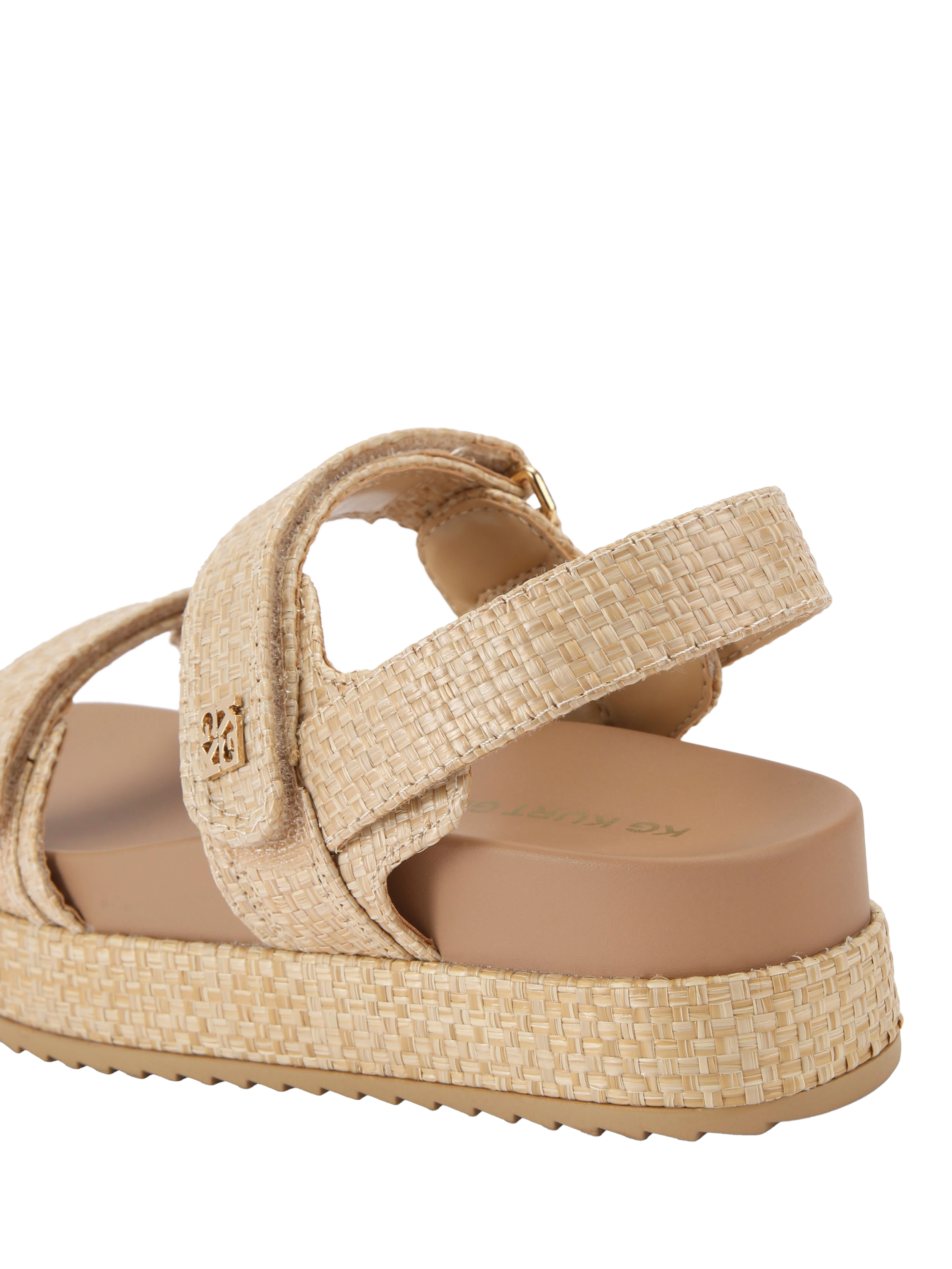 Product image 4 of 5, which shows KG Kurt Geiger Raymond Woven Double Strap Sandals, Beige, 3
