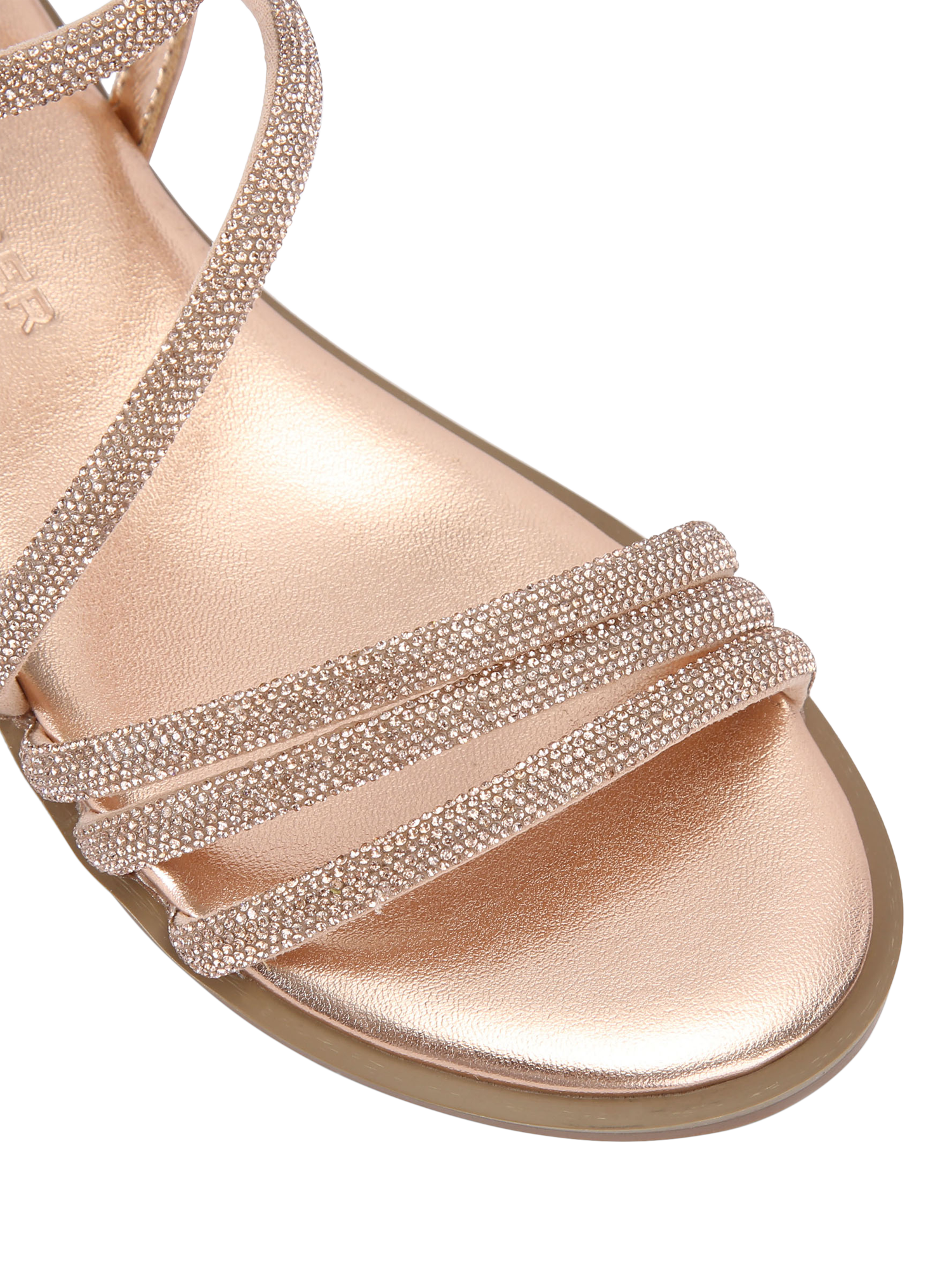 Product image 4 of 4, which shows KG Kurt Geiger Reece2 Embellished Strappy Sandals, Rose Gold, 3