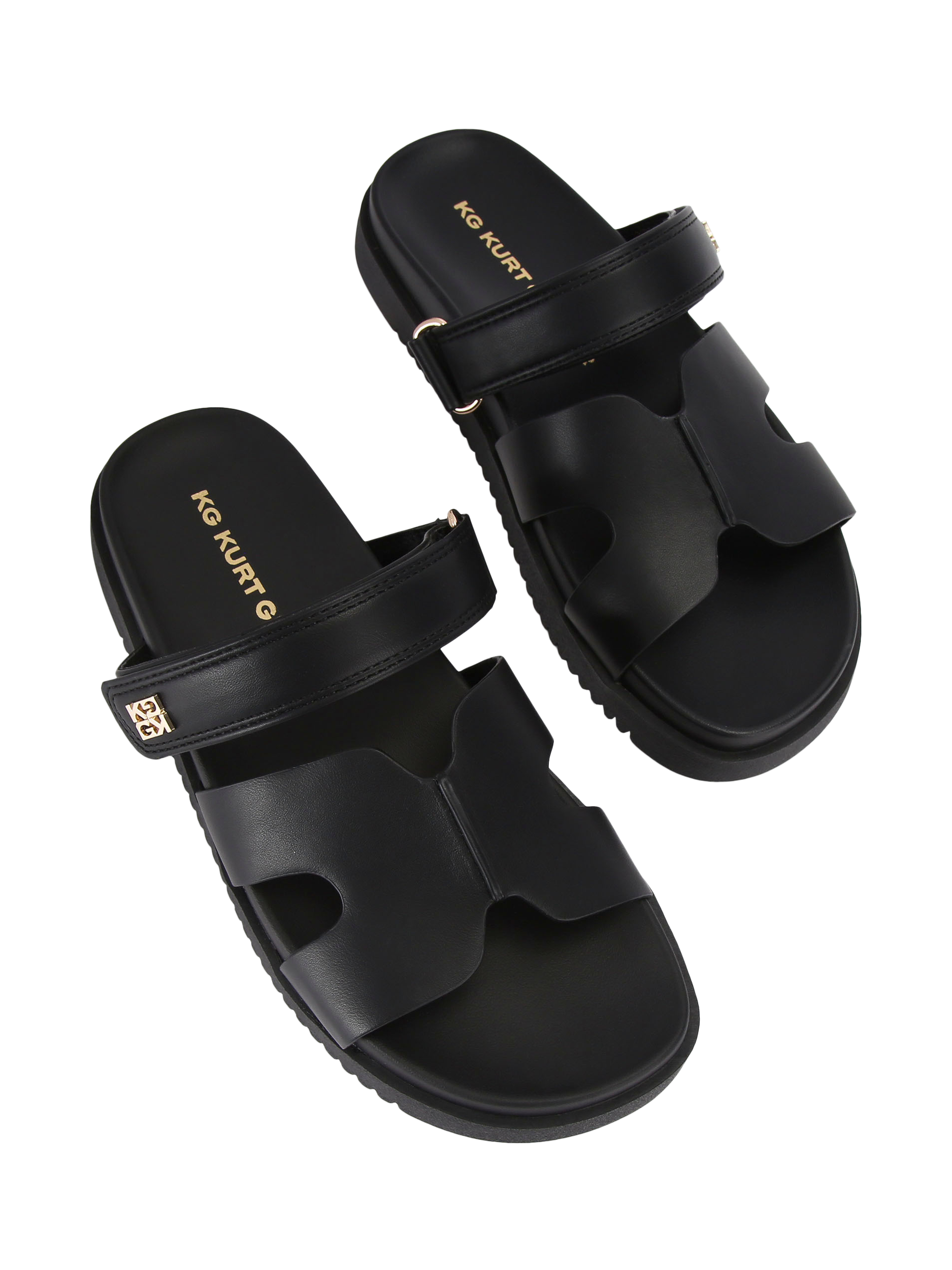 Product image 2 of 4, which shows KG Kurt Geiger Reese Slider Sandals, Black, 3