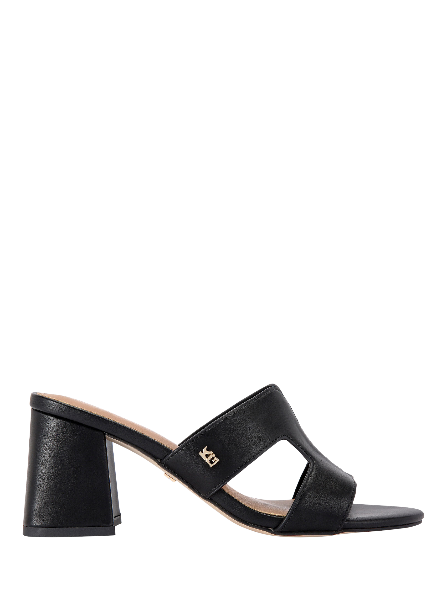 Product image 1 of 5, which shows KG Kurt Geiger Riri Block Heel Sandals, Black, 3