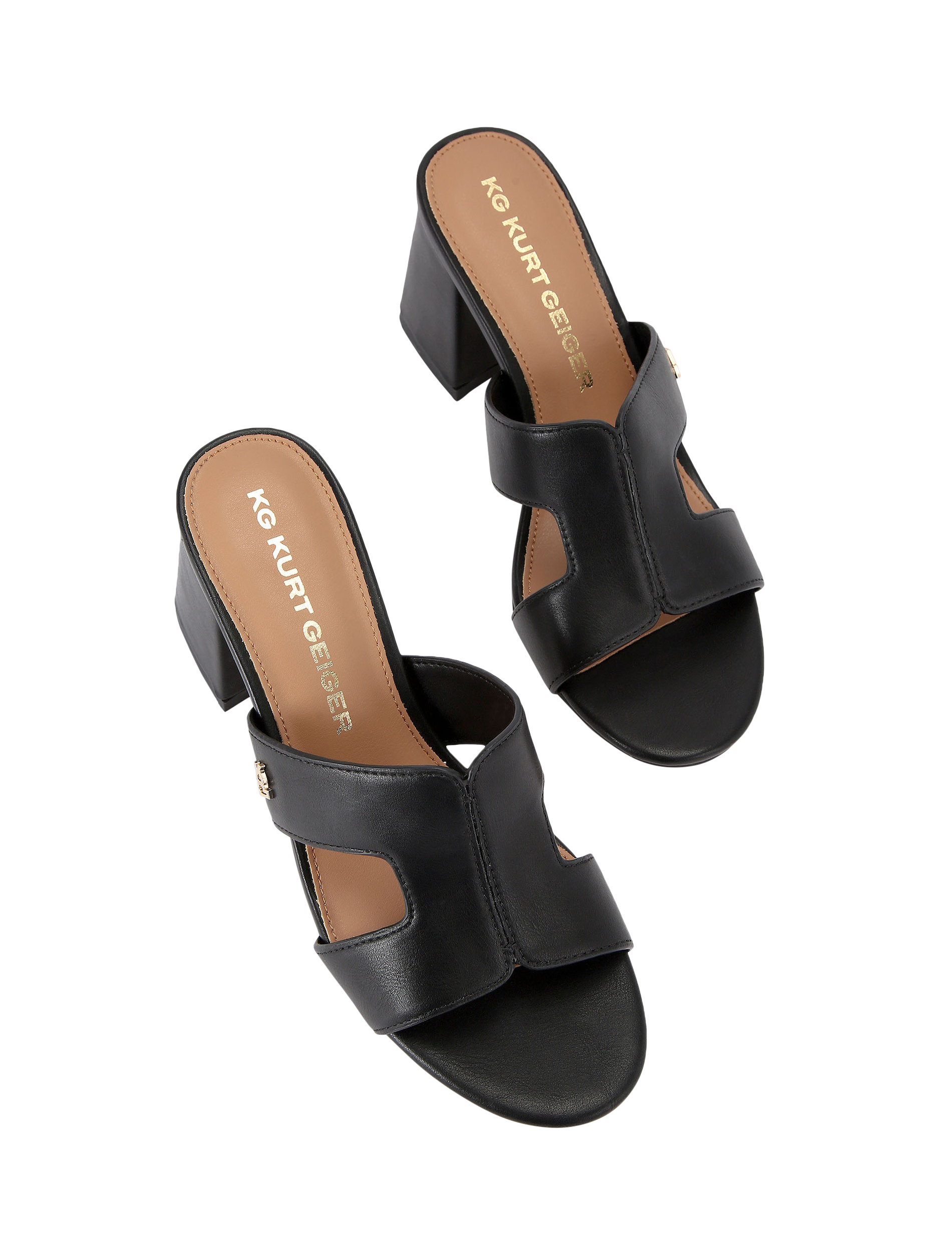 Product image 3 of 5, which shows KG Kurt Geiger Riri Block Heel Sandals, Black, 3