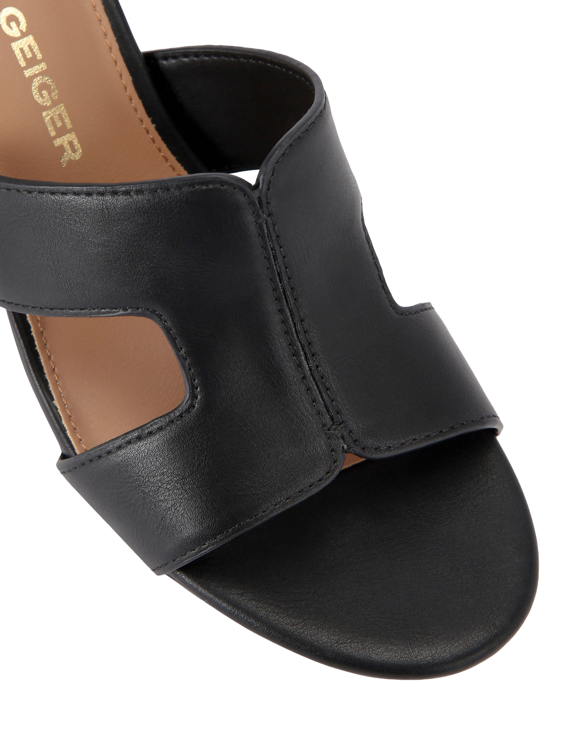 Product image 5 of 5, which shows KG Kurt Geiger Riri Block Heel Sandals, Black, 3