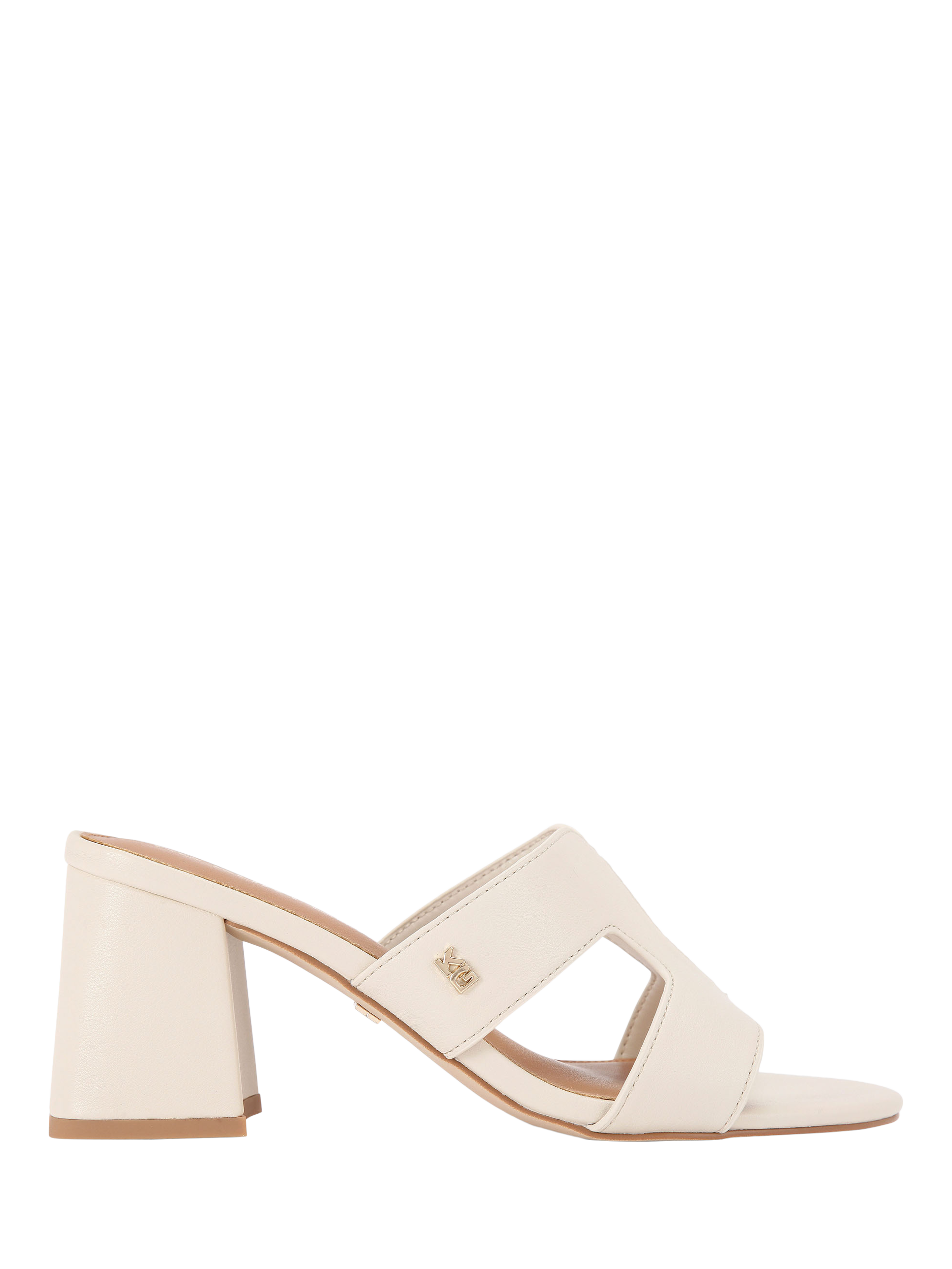 Product image 1 of 5, which shows KG Kurt Geiger Riri Block Heel Sandals, Putty, 3