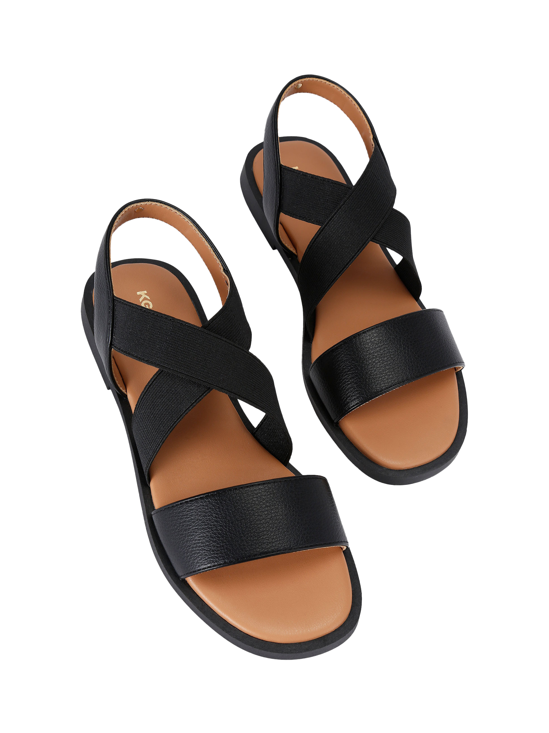 Product image 3 of 5, which shows KG Kurt Geiger Romane Strappy Footbed Sandals, Black, 3