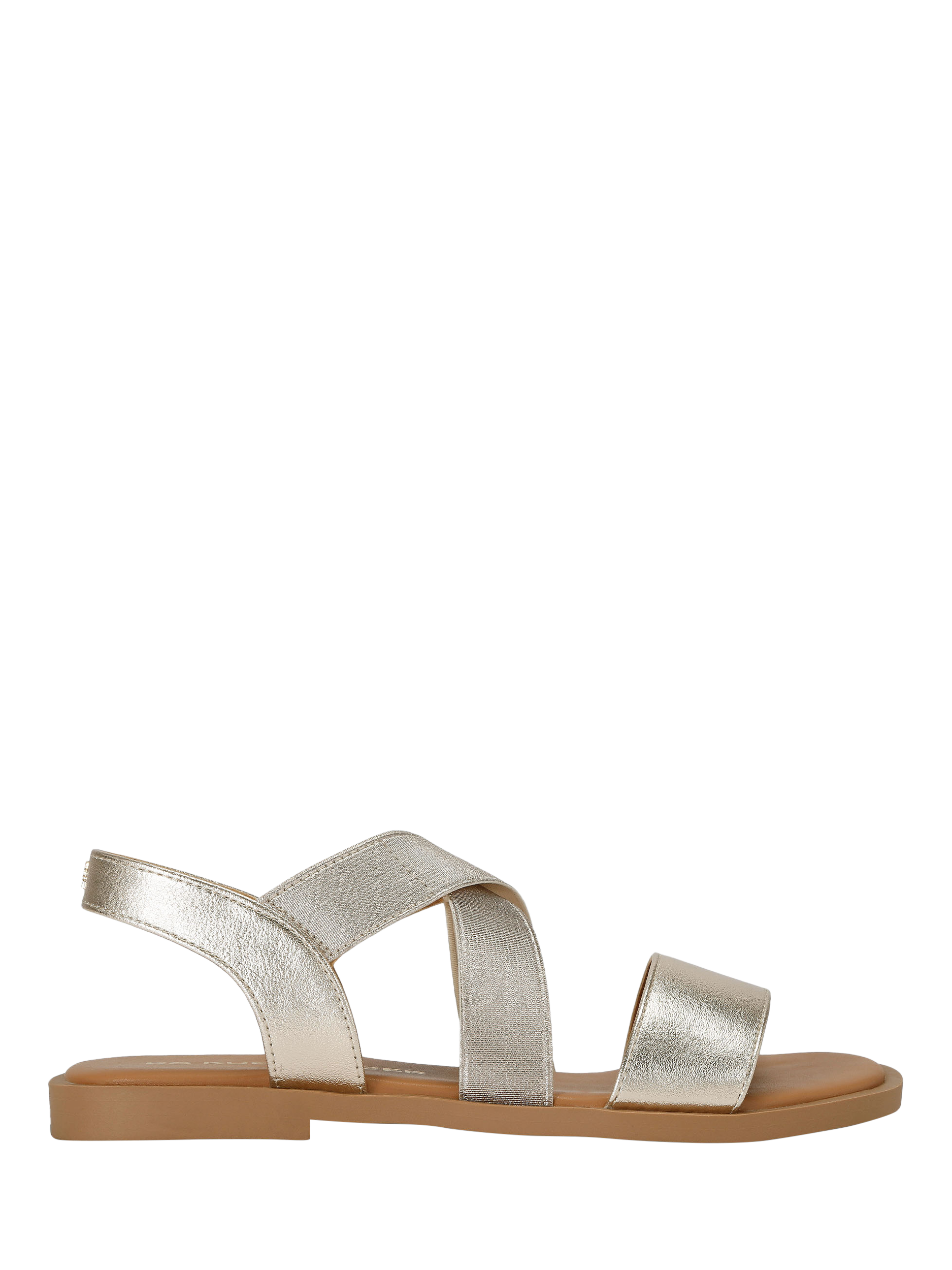Product image 1 of 5, which shows KG Kurt Geiger Romane Strappy Footbed Sandals, Gold, 3