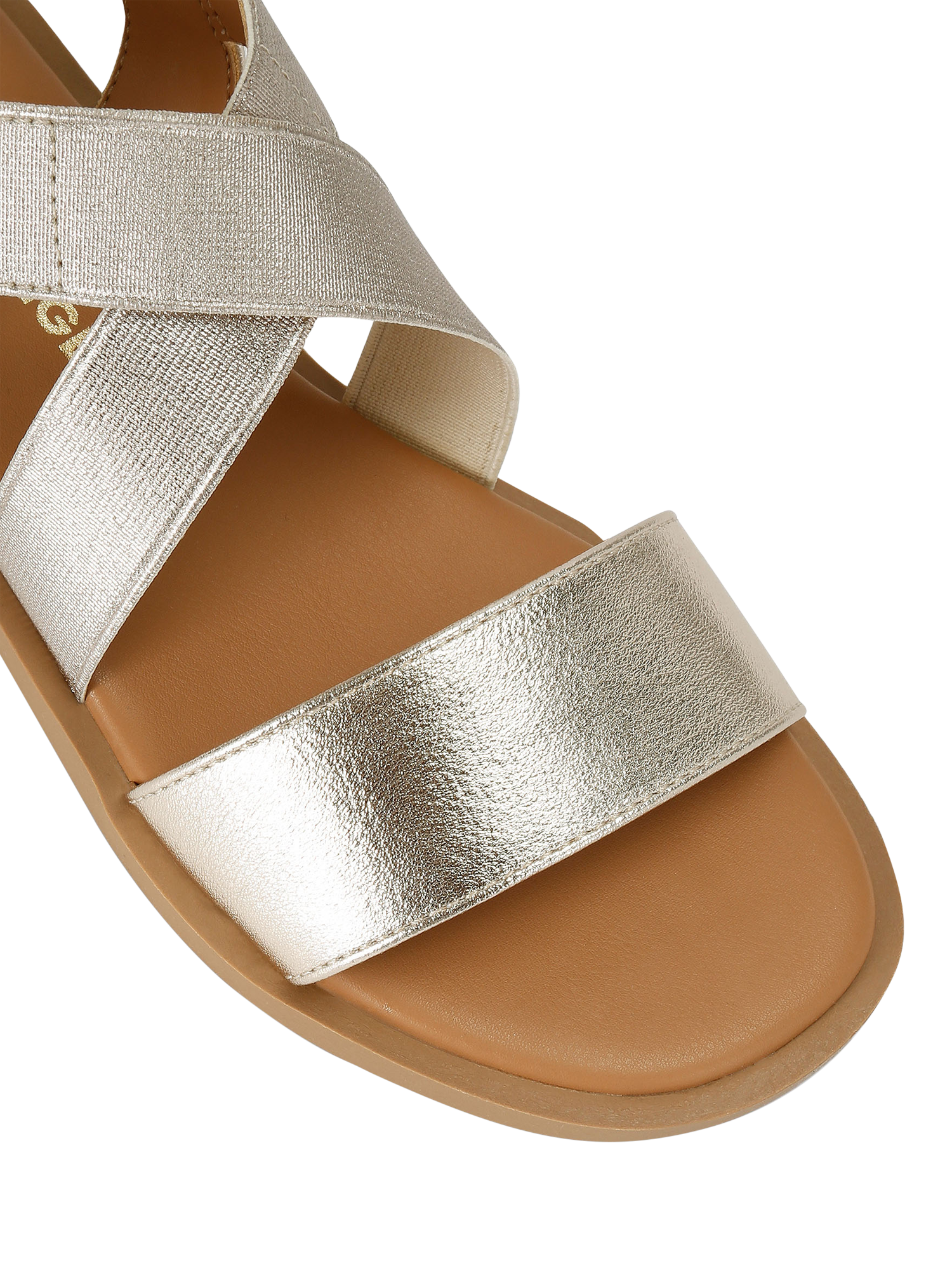Product image 5 of 5, which shows KG Kurt Geiger Romane Strappy Footbed Sandals, Gold, 3