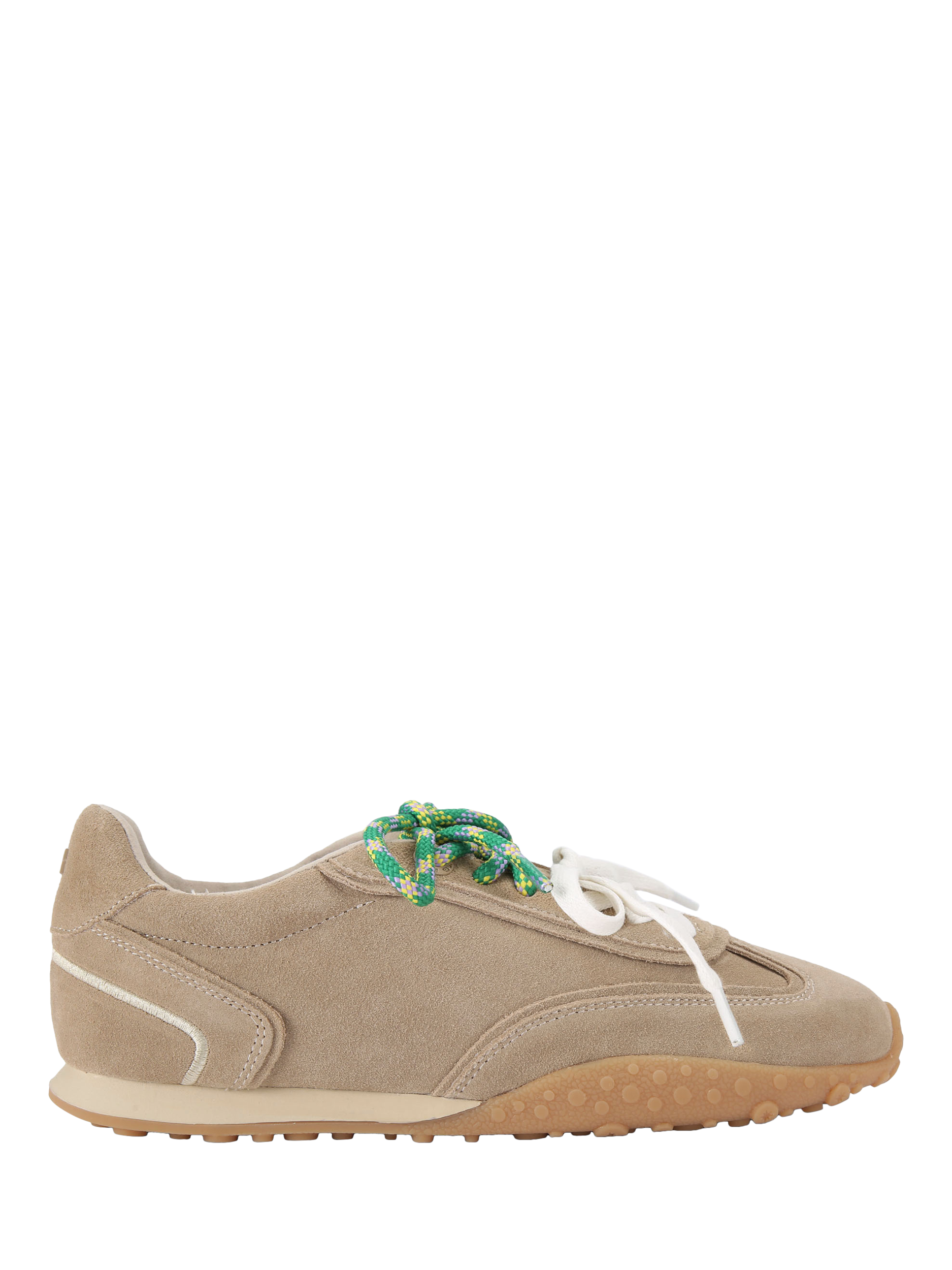 Product image 1 of 5, which shows KG Kurt Geiger Lagos Suede Lace Up Trainers, Beige, 3