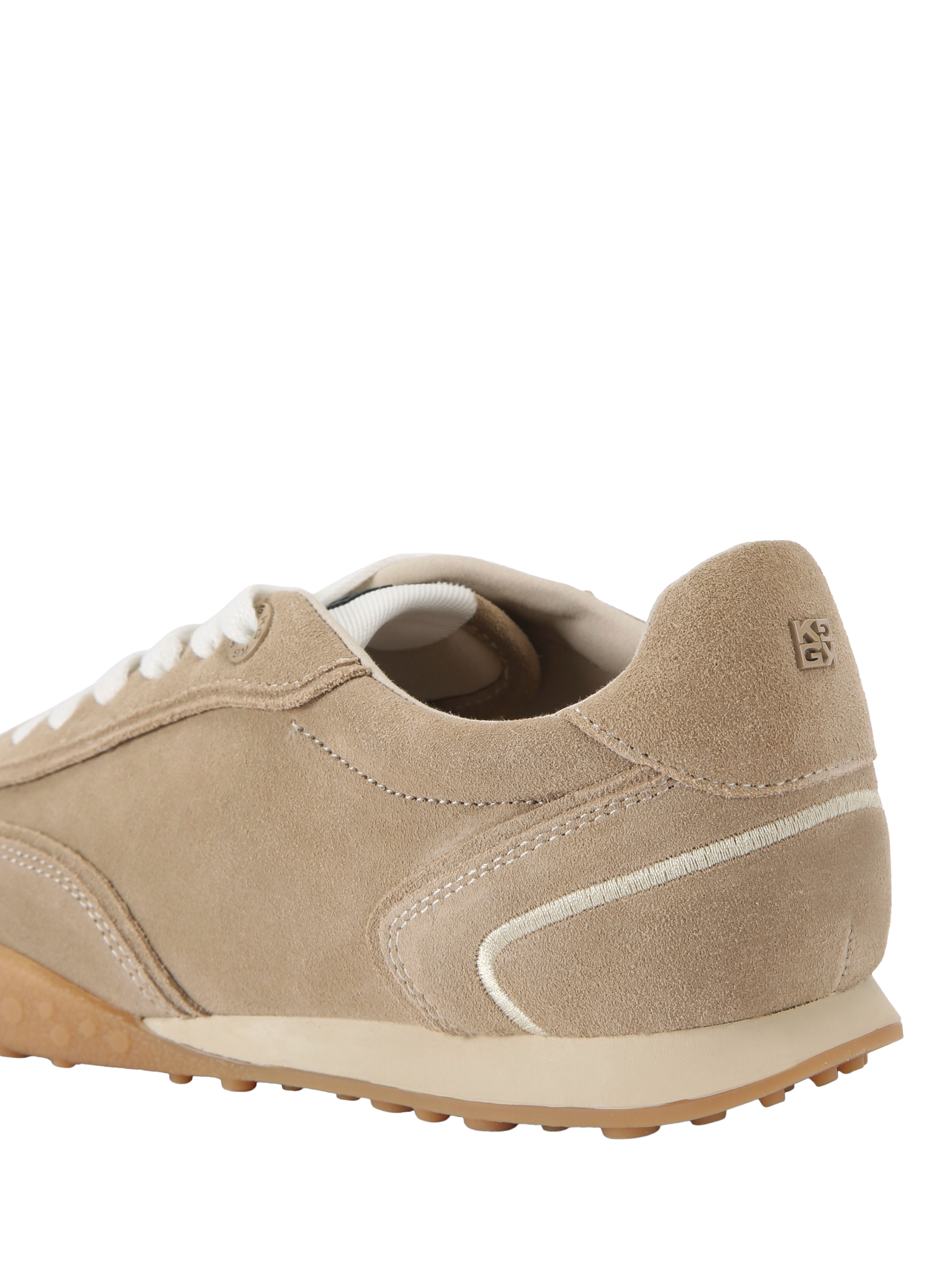 Product image 4 of 5, which shows KG Kurt Geiger Lagos Suede Lace Up Trainers, Beige, 3