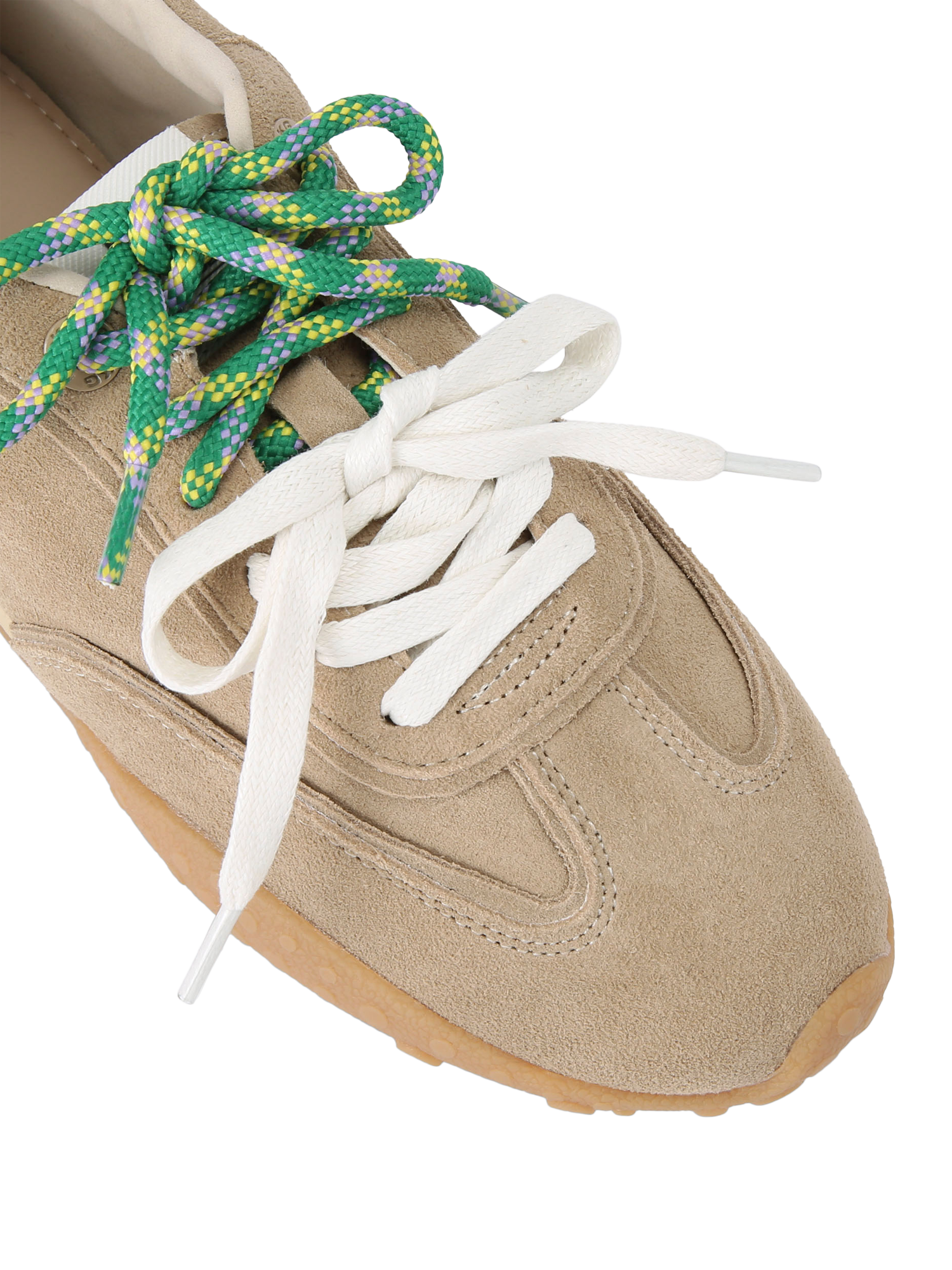 Product image 5 of 5, which shows KG Kurt Geiger Lagos Suede Lace Up Trainers, Beige, 3