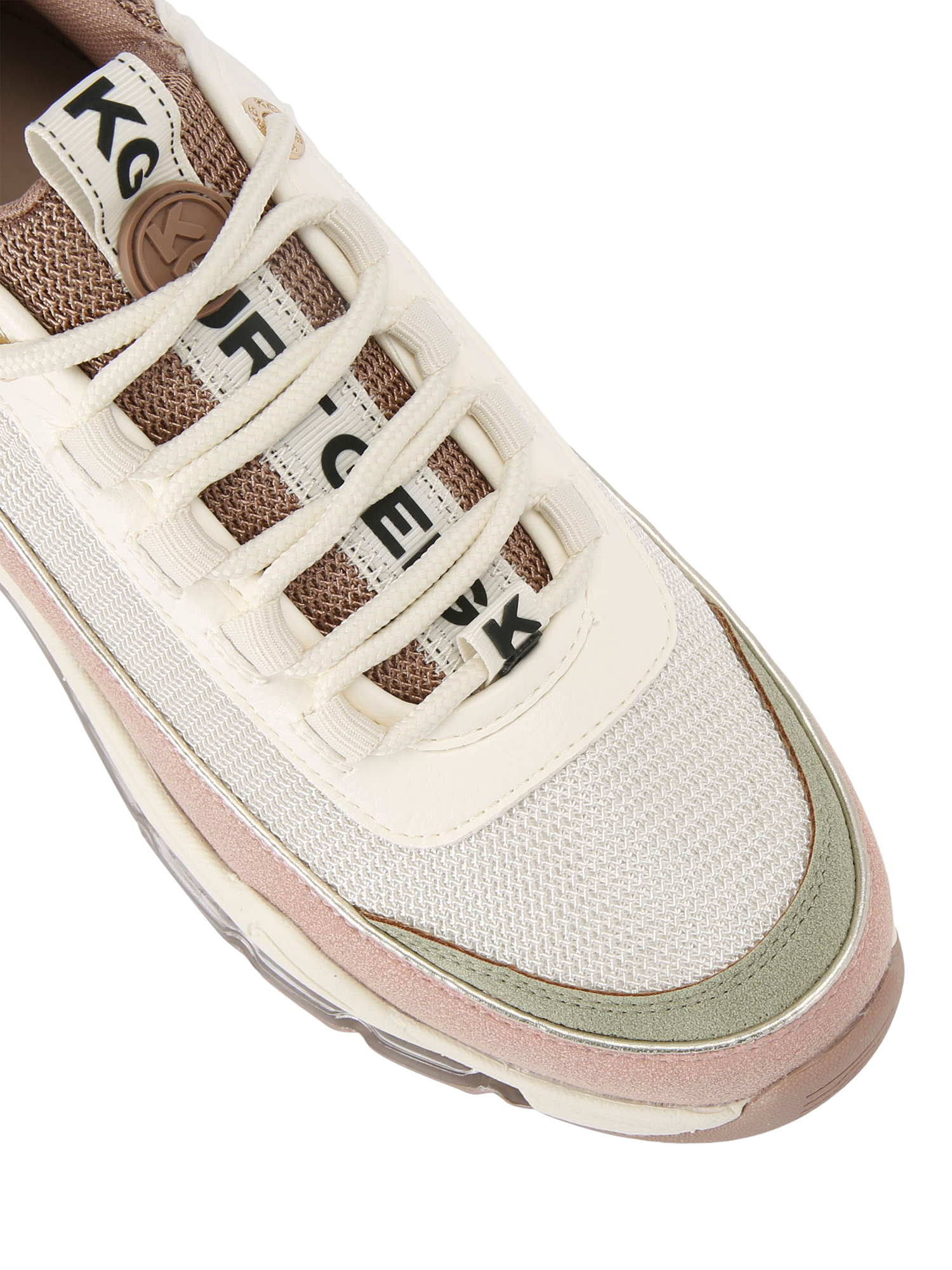 Product image 5 of 5, which shows KG Kurt Geiger Legit Lace Up 2 Chunky Trainers, Pink/Multi, 3
