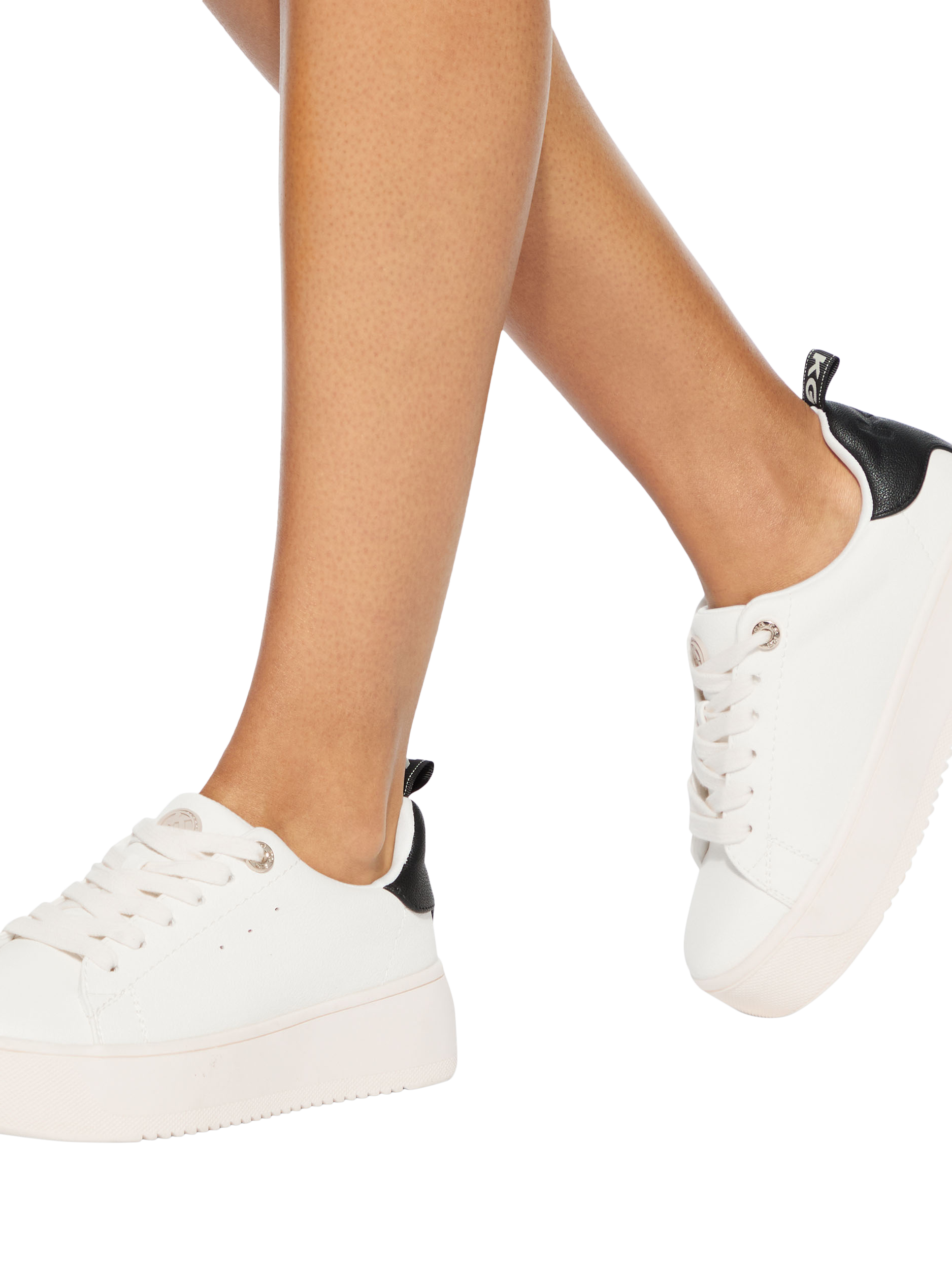Product image 2 of 5, which shows KG Kurt Geiger Lighter Lace Up Flatform Trainers, White, 3
