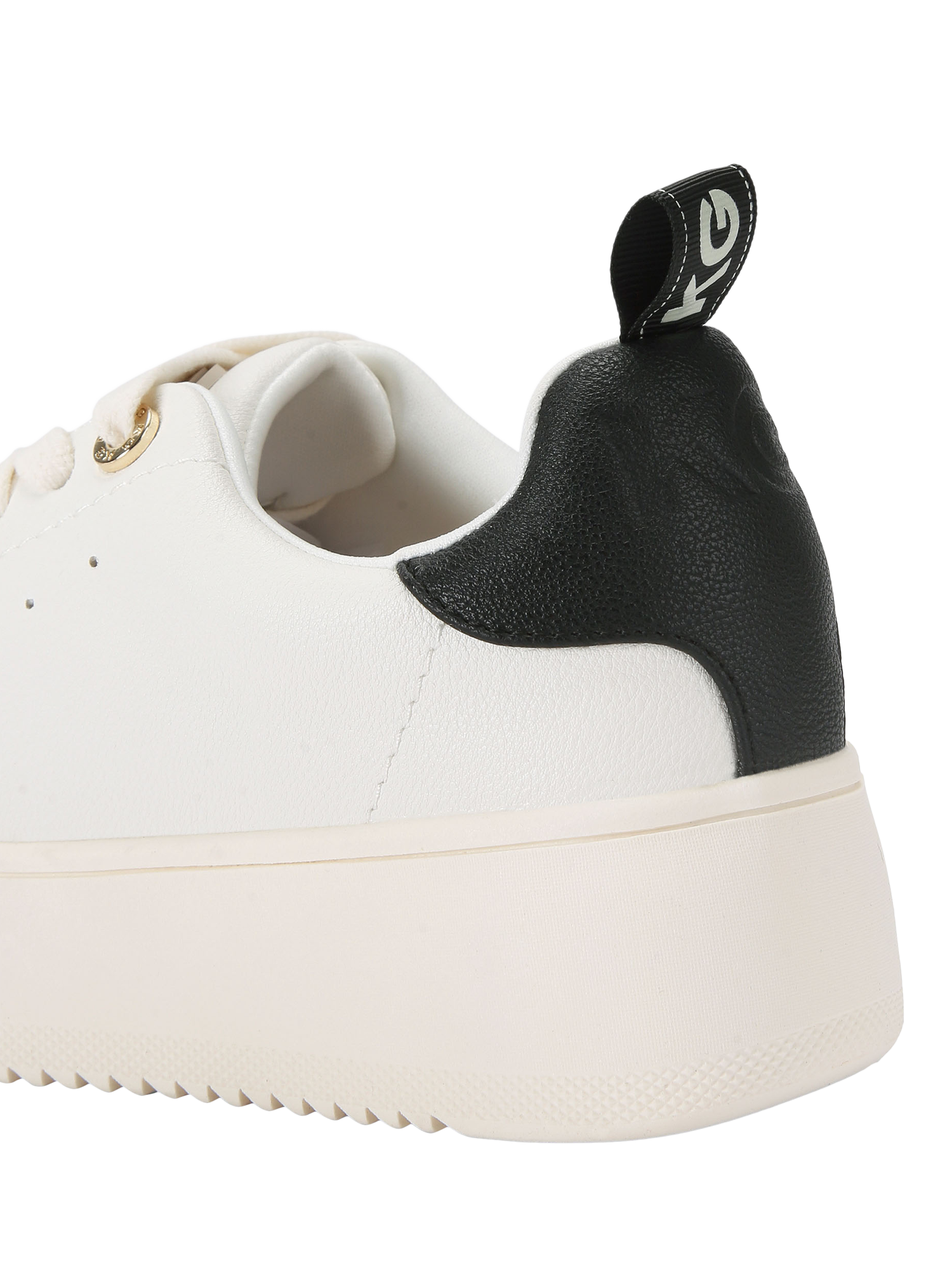 Product image 4 of 5, which shows KG Kurt Geiger Lighter Lace Up Flatform Trainers, White, 3