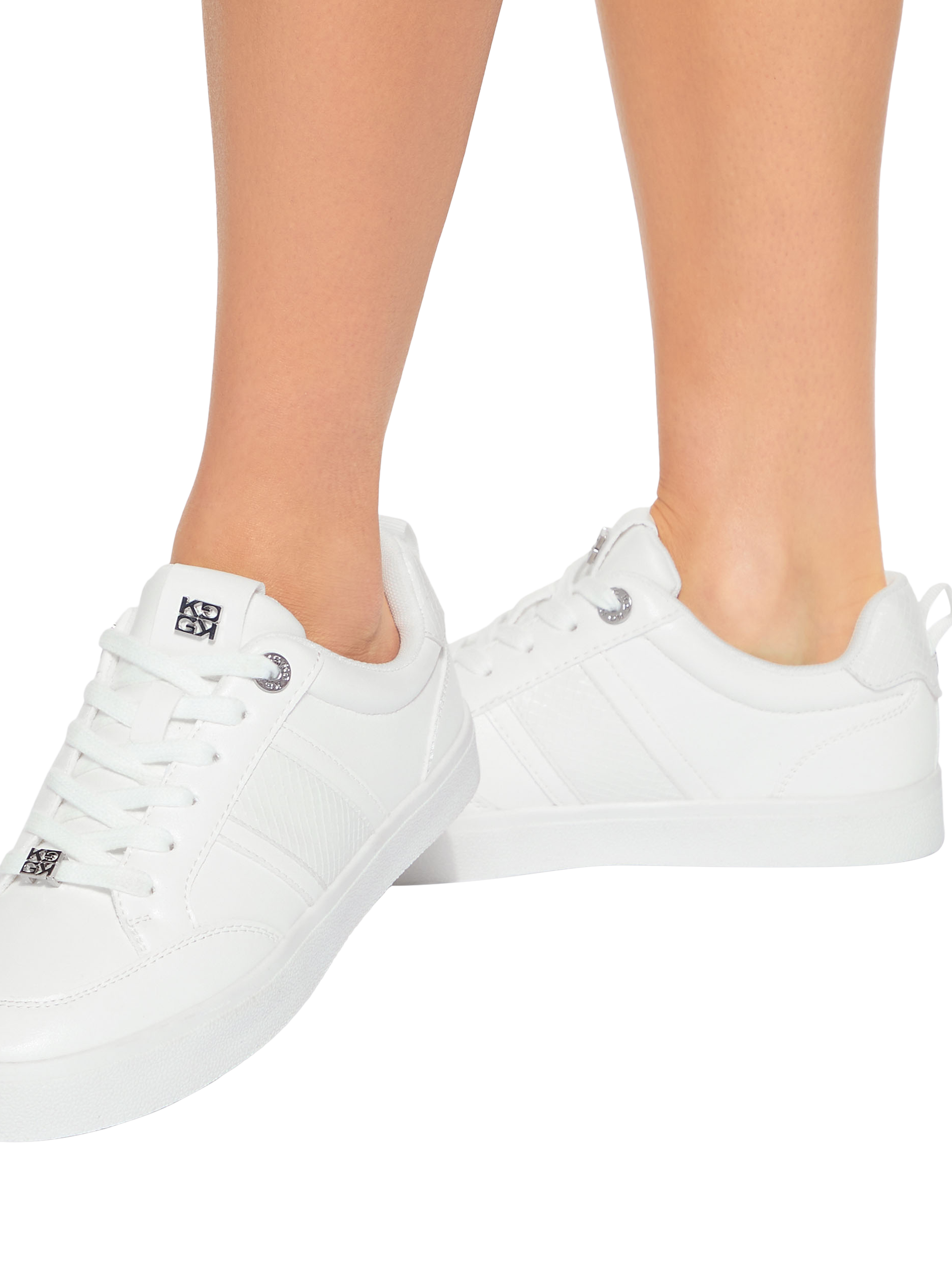 Product image 2 of 5, which shows KG Kurt Geiger Lindsey Lace Up Trainers, White, 3