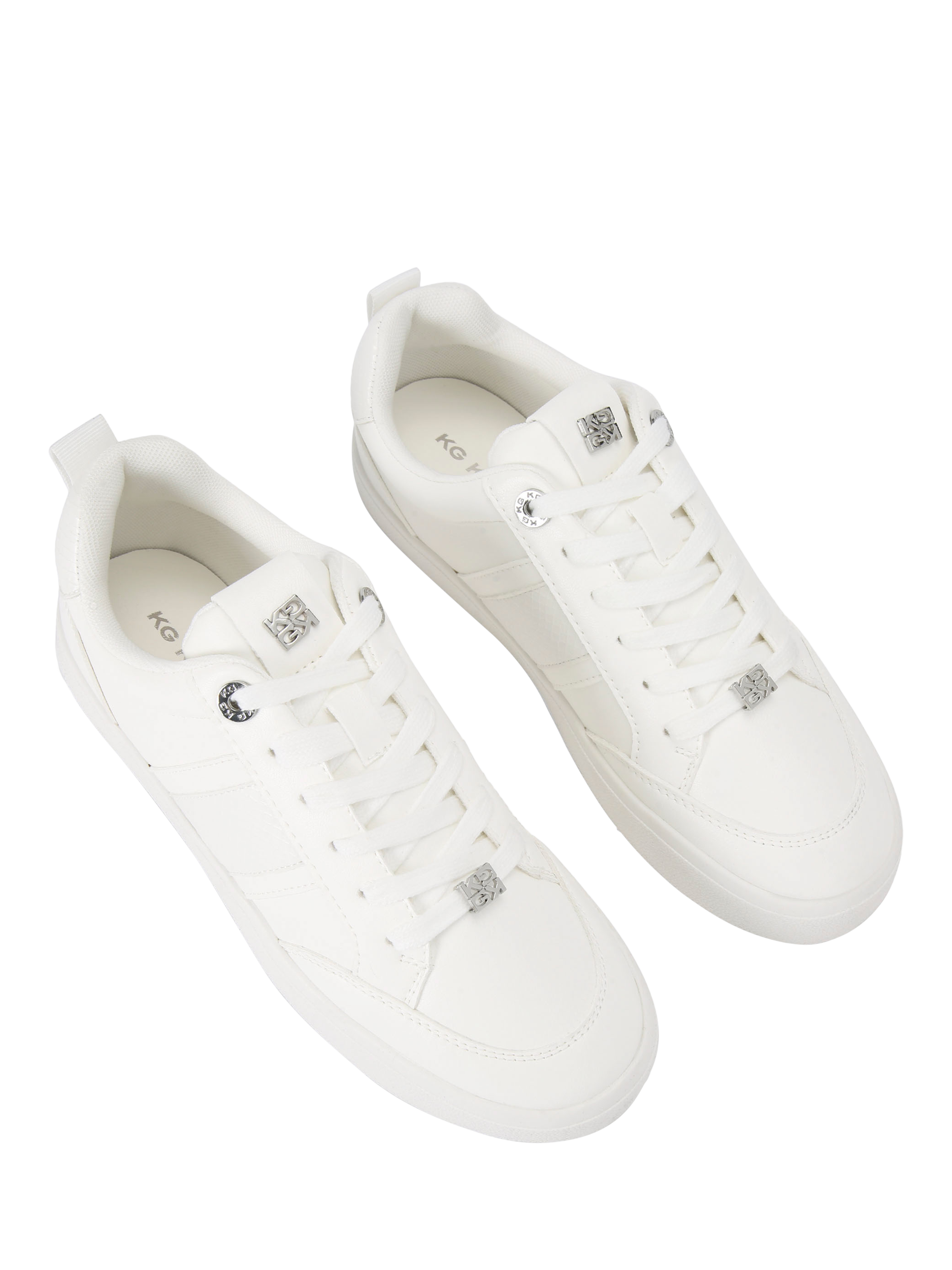 Product image 3 of 5, which shows KG Kurt Geiger Lindsey Lace Up Trainers, White, 3