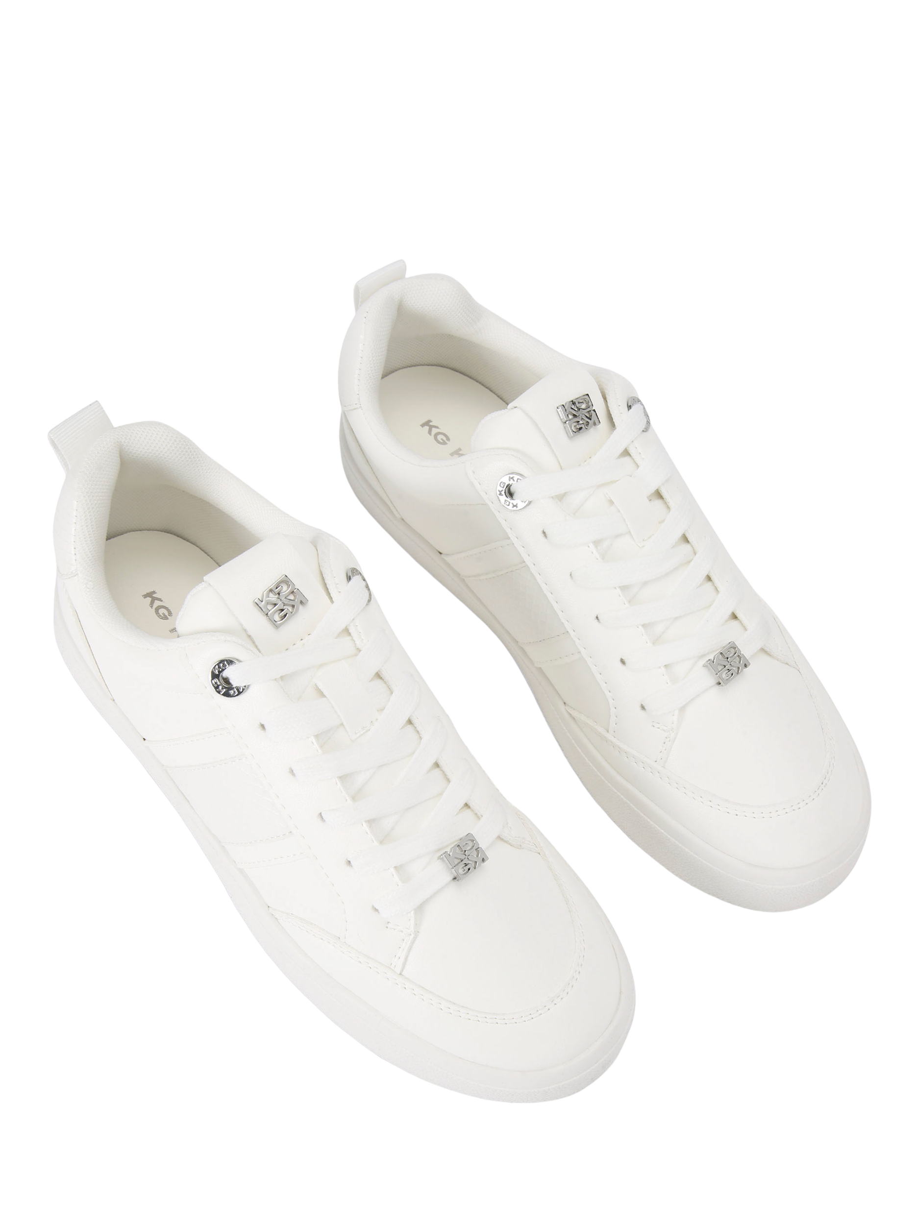Product image 3 of 5, which shows KG Kurt Geiger Lindsey Lace Up Trainers, White/Multi, 3