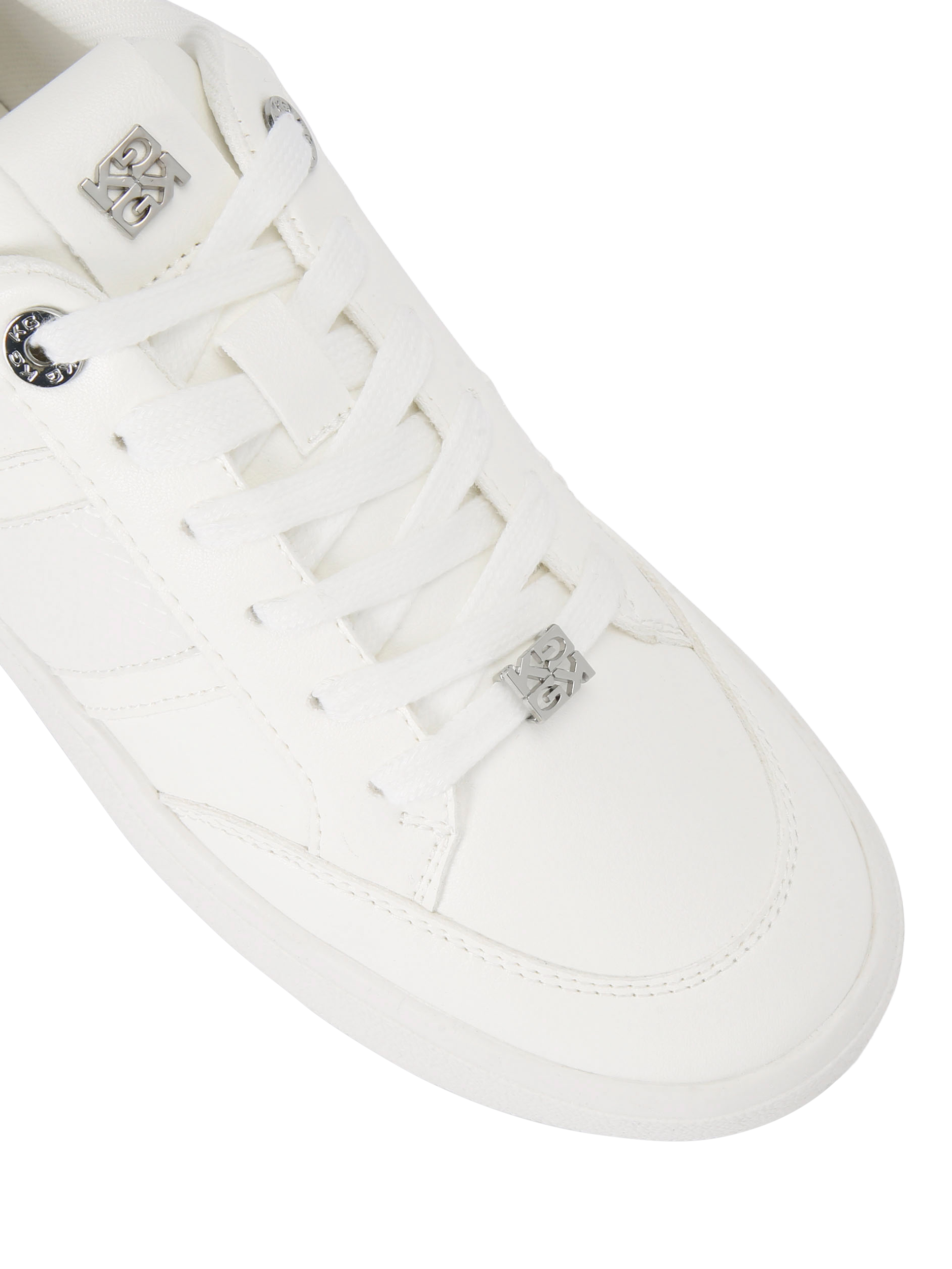 Product image 5 of 5, which shows KG Kurt Geiger Lindsey Lace Up Trainers, White/Multi, 3