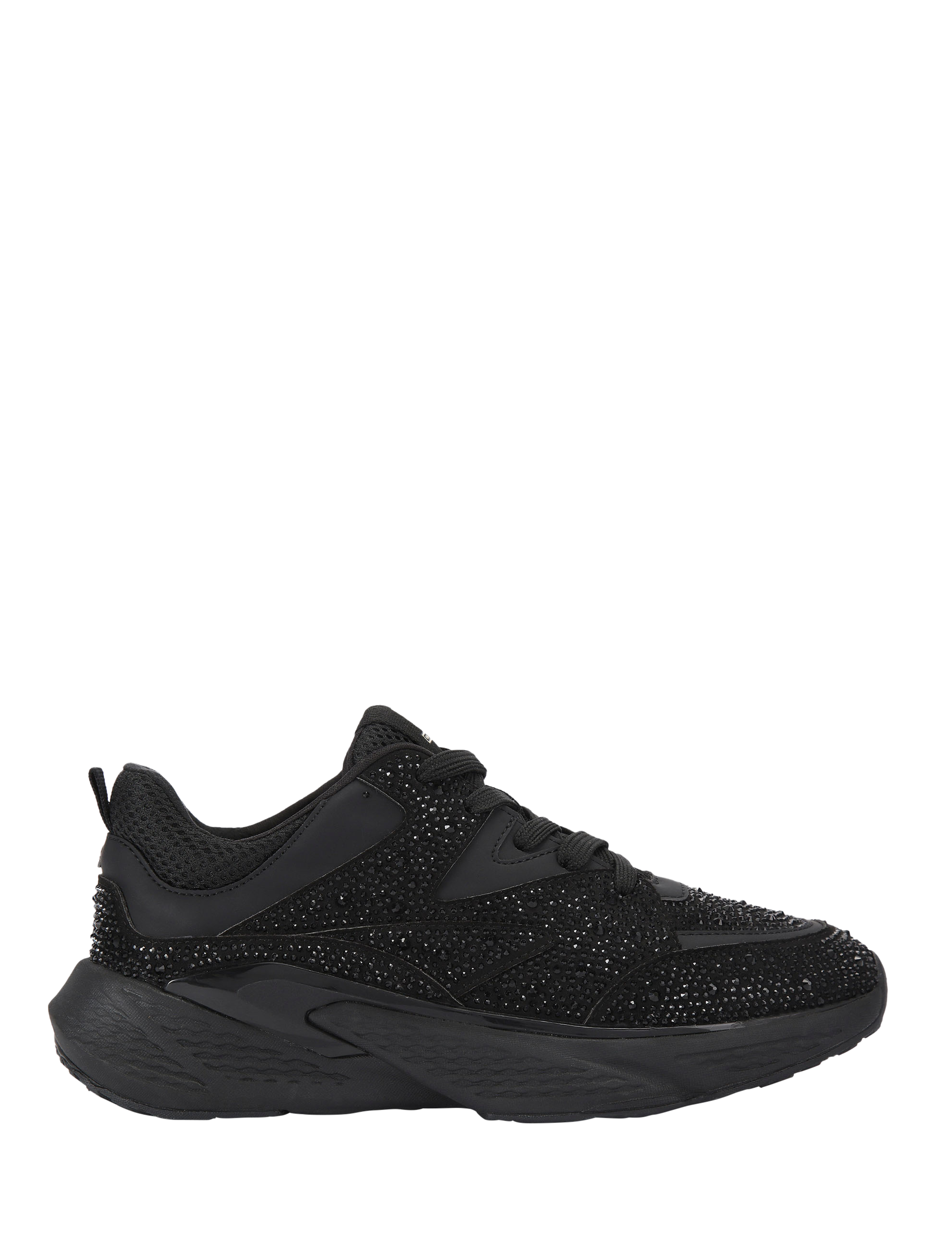 KG Kurt Geiger Livy Embellished Lace Up Trainers, Black
