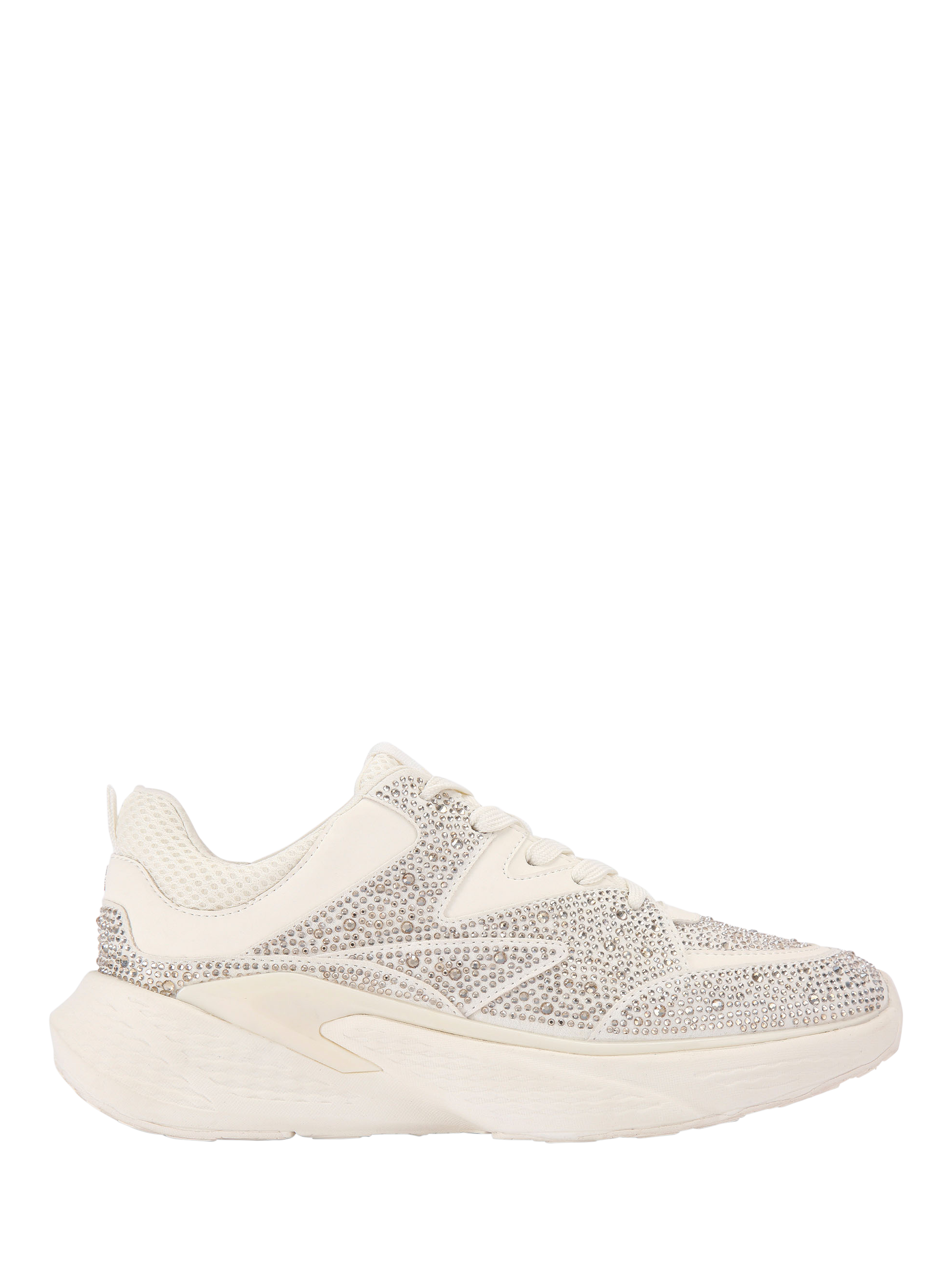KG Kurt Geiger Livy Embellished Lace Up Trainers, White/Multi