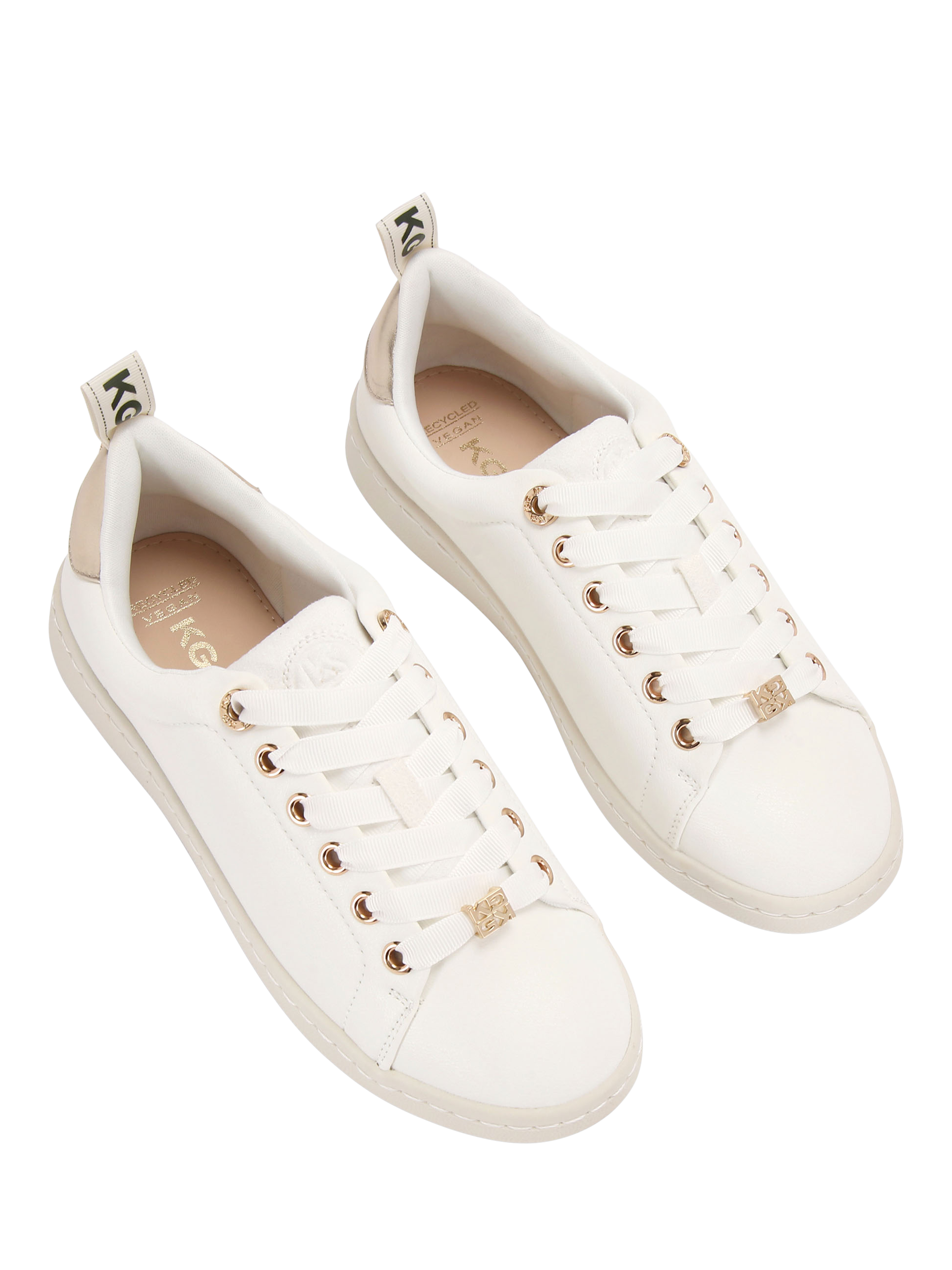 Product image 3 of 5, which shows KG Kurt Geiger Liza Lace Up Trainers, White, 3