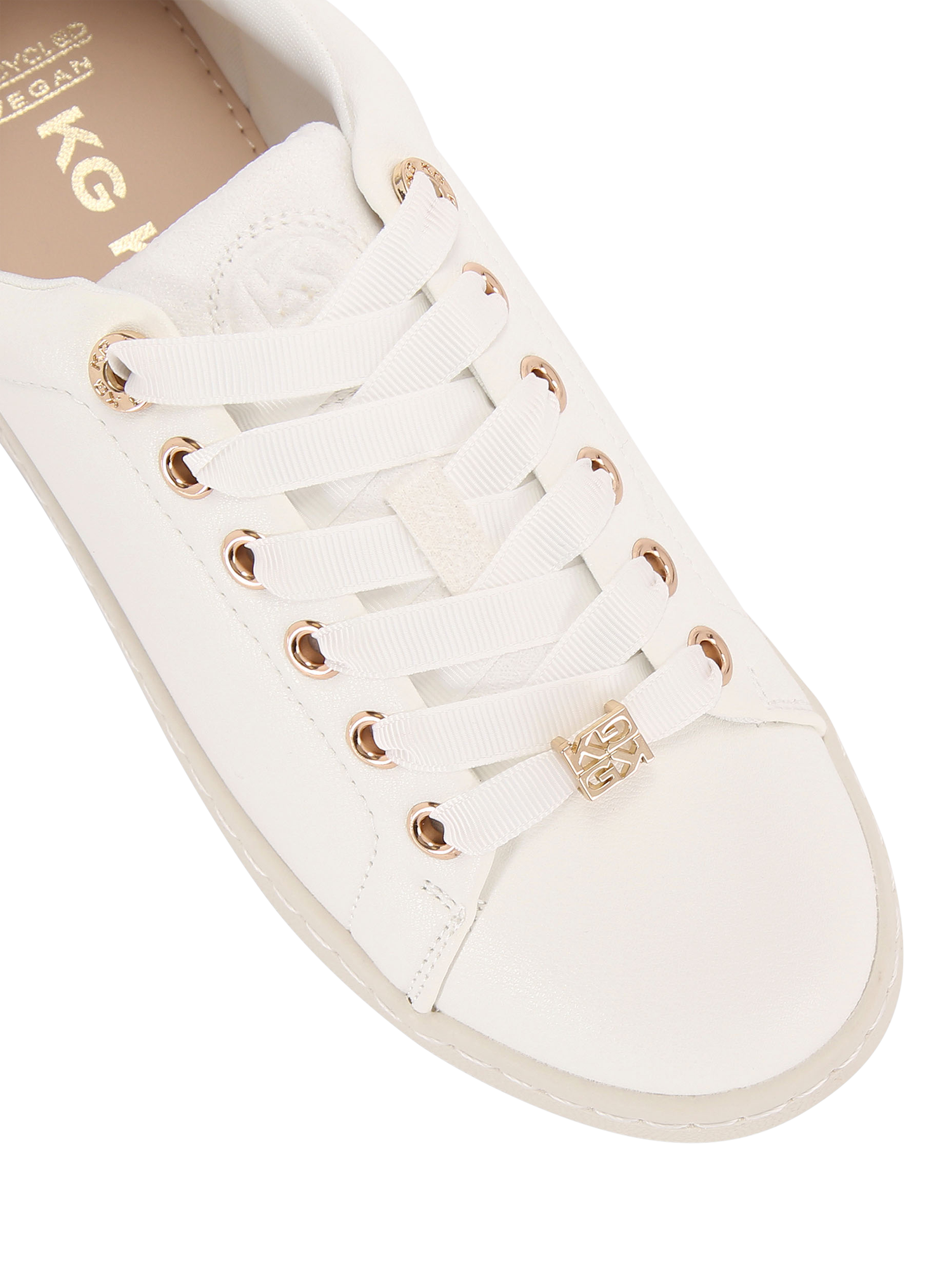 Product image 5 of 5, which shows KG Kurt Geiger Liza Lace Up Trainers, White, 3