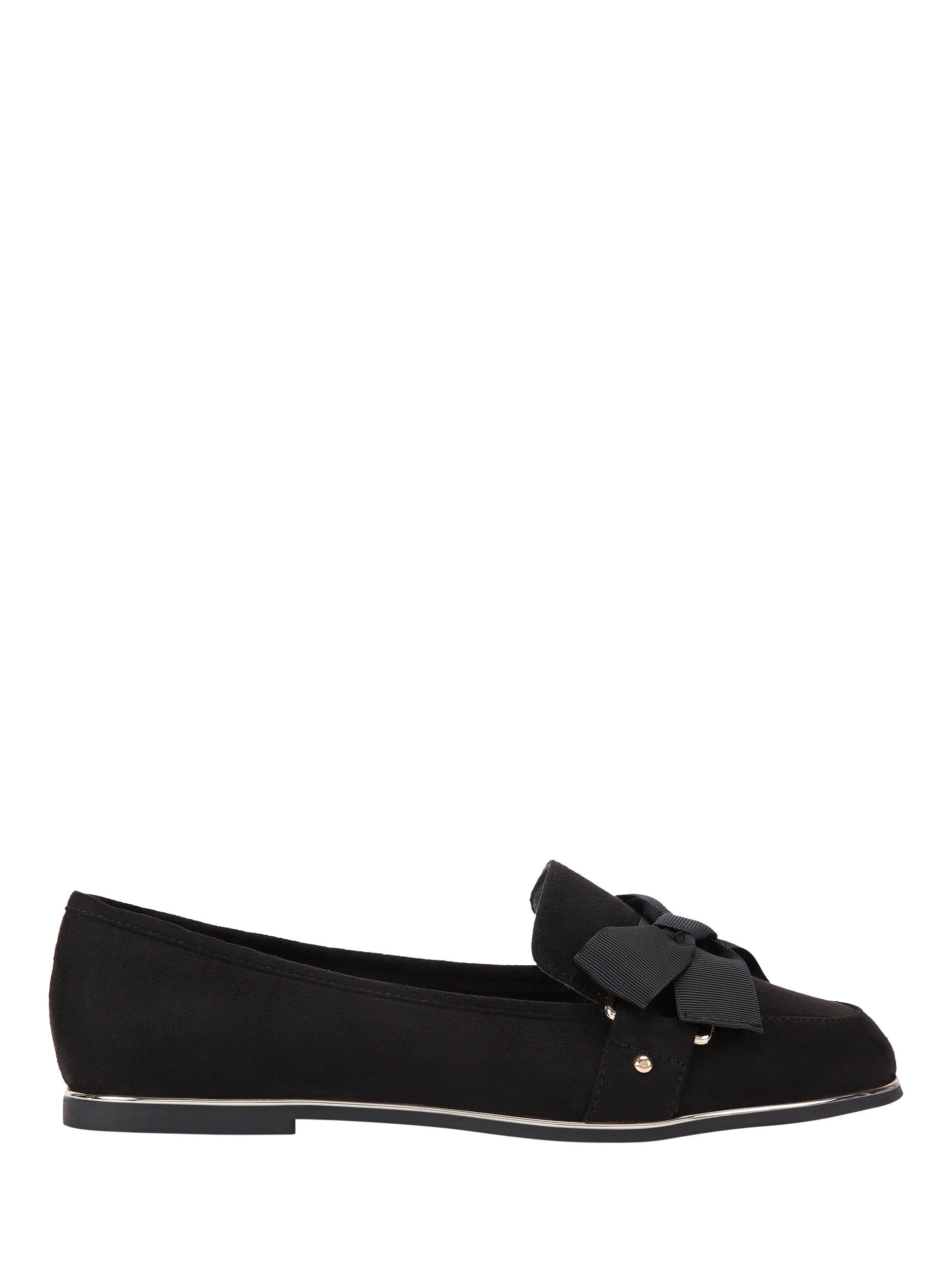 Product image 1 of 4, which shows KG Kurt Geiger Mable3 Bow Suedette Ballerina Pumps, Black, 3