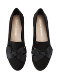 KG Kurt Geiger Mable3 Bow Suedette Ballerina Pumps, Black