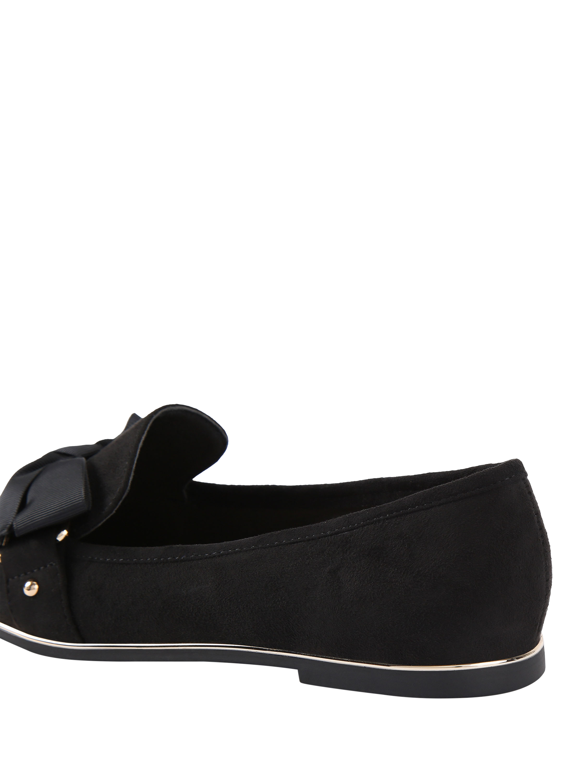 Product image 3 of 4, which shows KG Kurt Geiger Mable3 Bow Suedette Ballerina Pumps, Black, 3