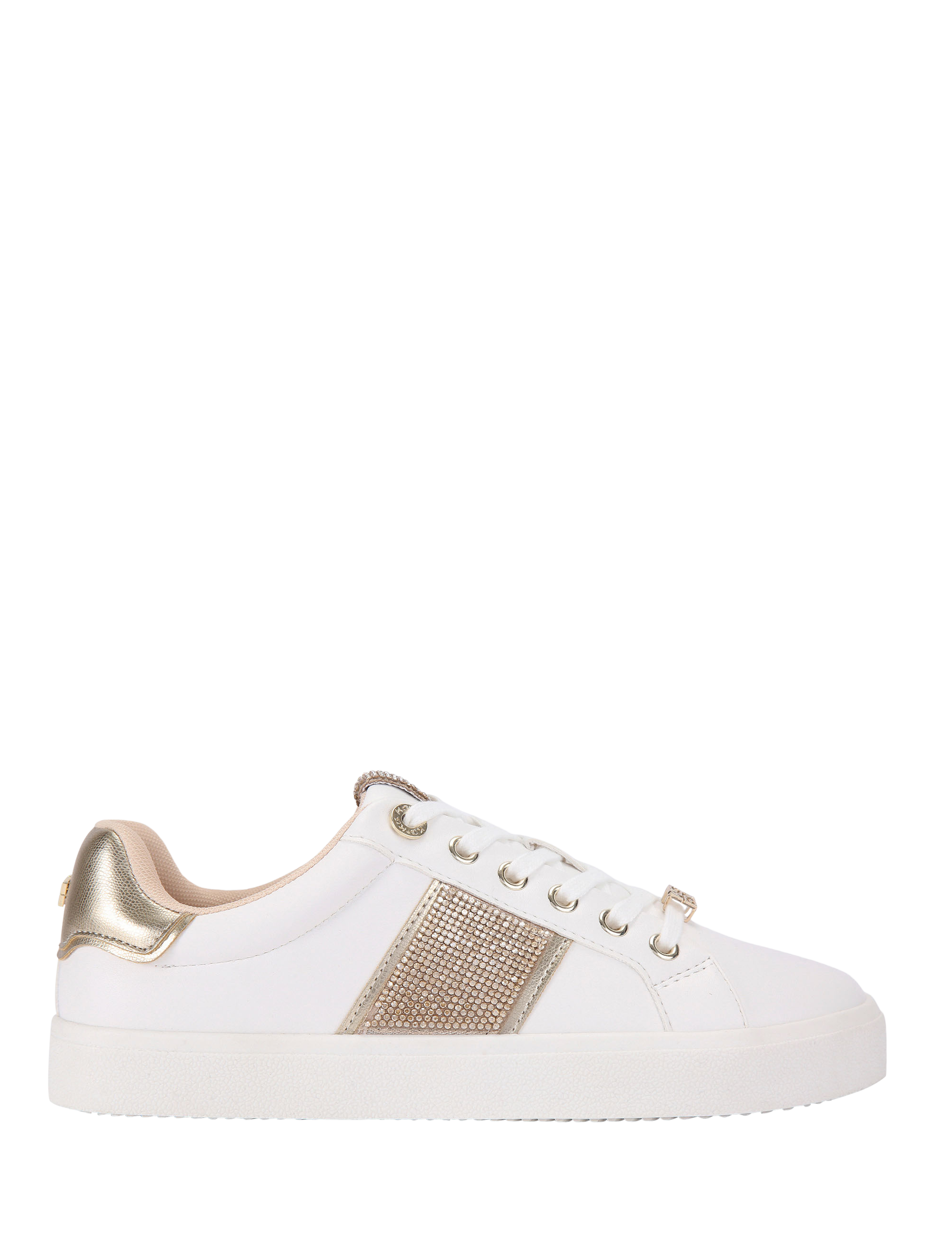 Product image 1 of 5, which shows KG Kurt Geiger Lucie Embellished Trainers, White, 3