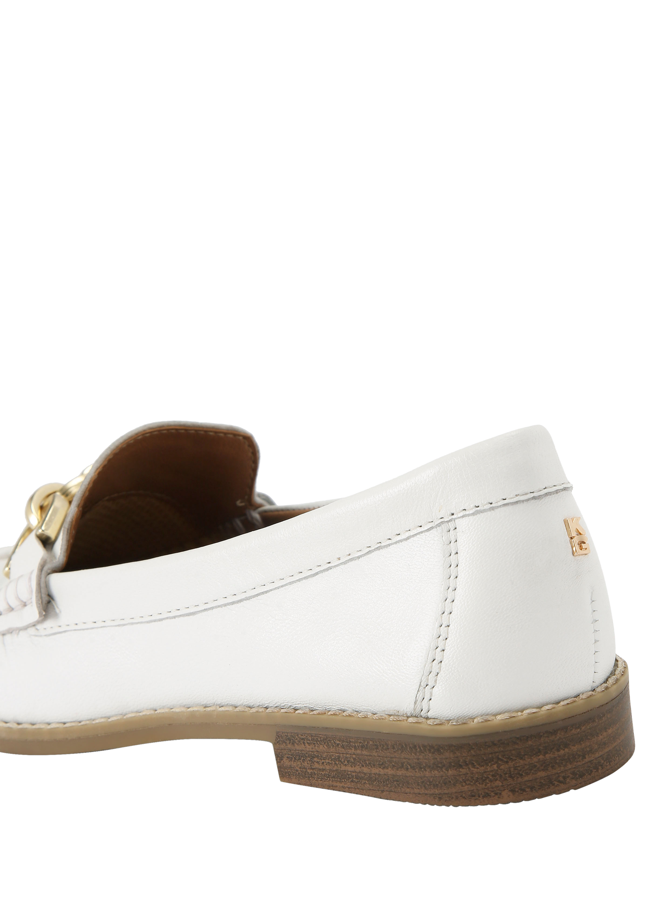 Product image 3 of 4, which shows KG Kurt Geiger Miller Leather Slip On Loafers, White, 3
