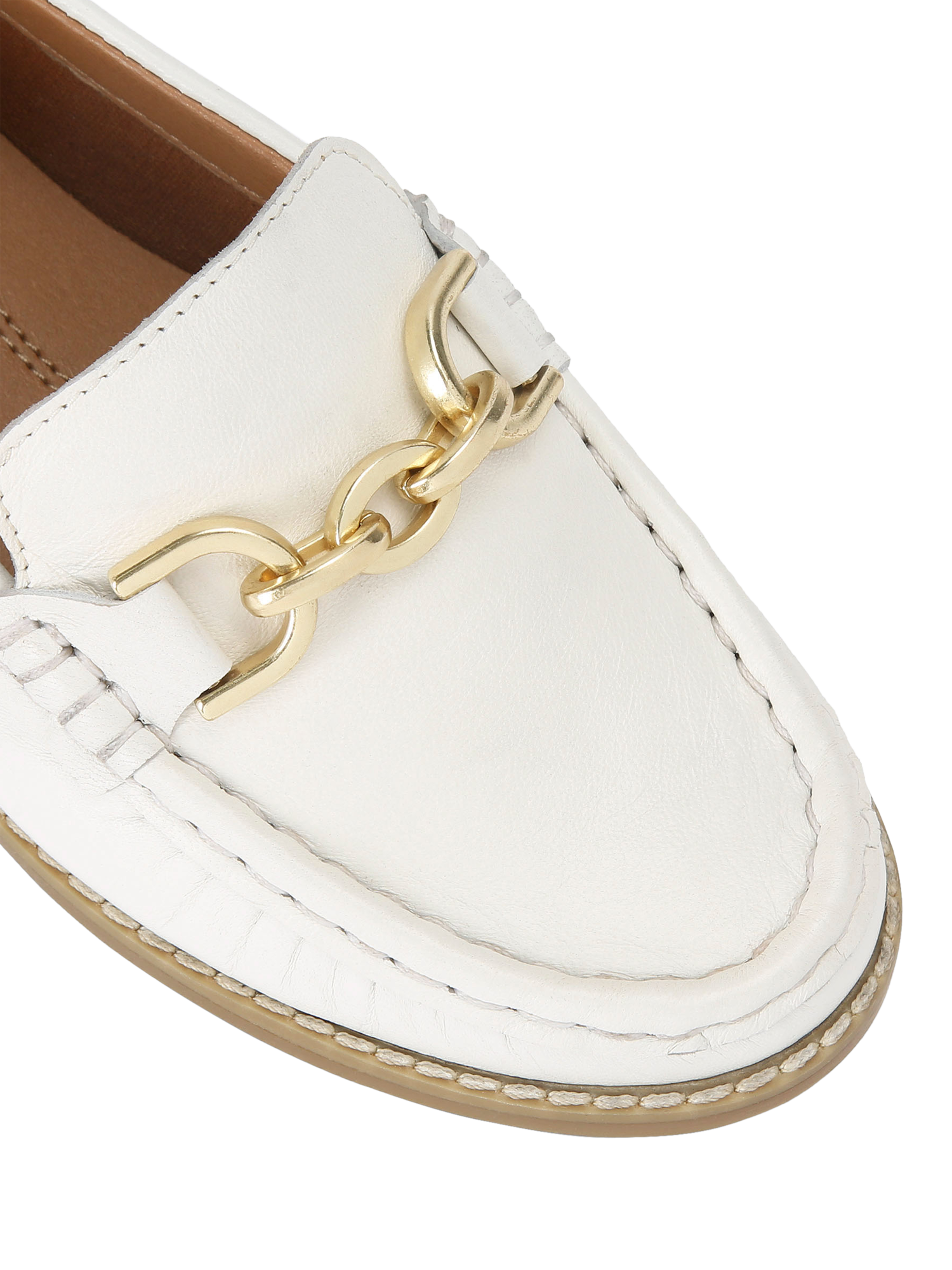 Product image 4 of 4, which shows KG Kurt Geiger Miller Leather Slip On Loafers, White, 3