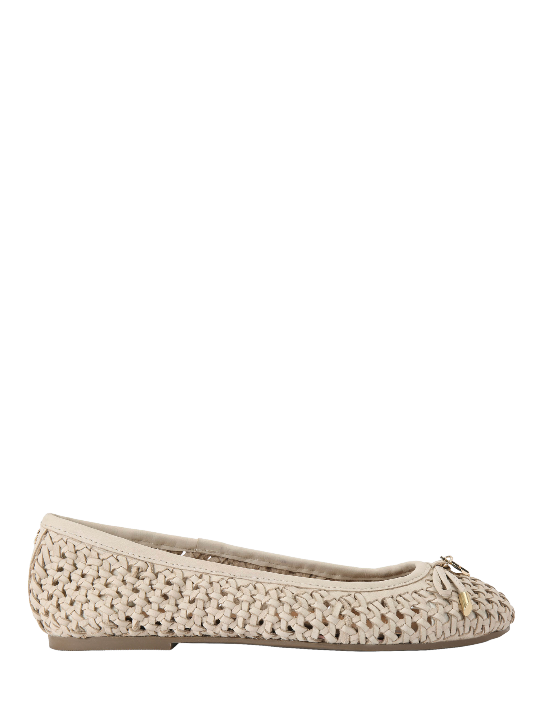 Product image 1 of 4, which shows KG Kurt Geiger Mya Woven Leather Ballerina Pumps, White, 3
