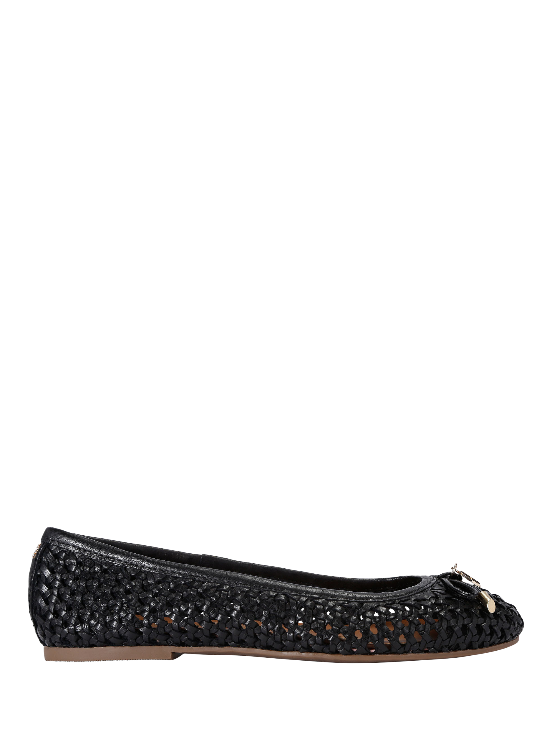 Product image 1 of 4, which shows KG Kurt Geiger Mya Woven Leather Ballerina Pumps, Black, 3