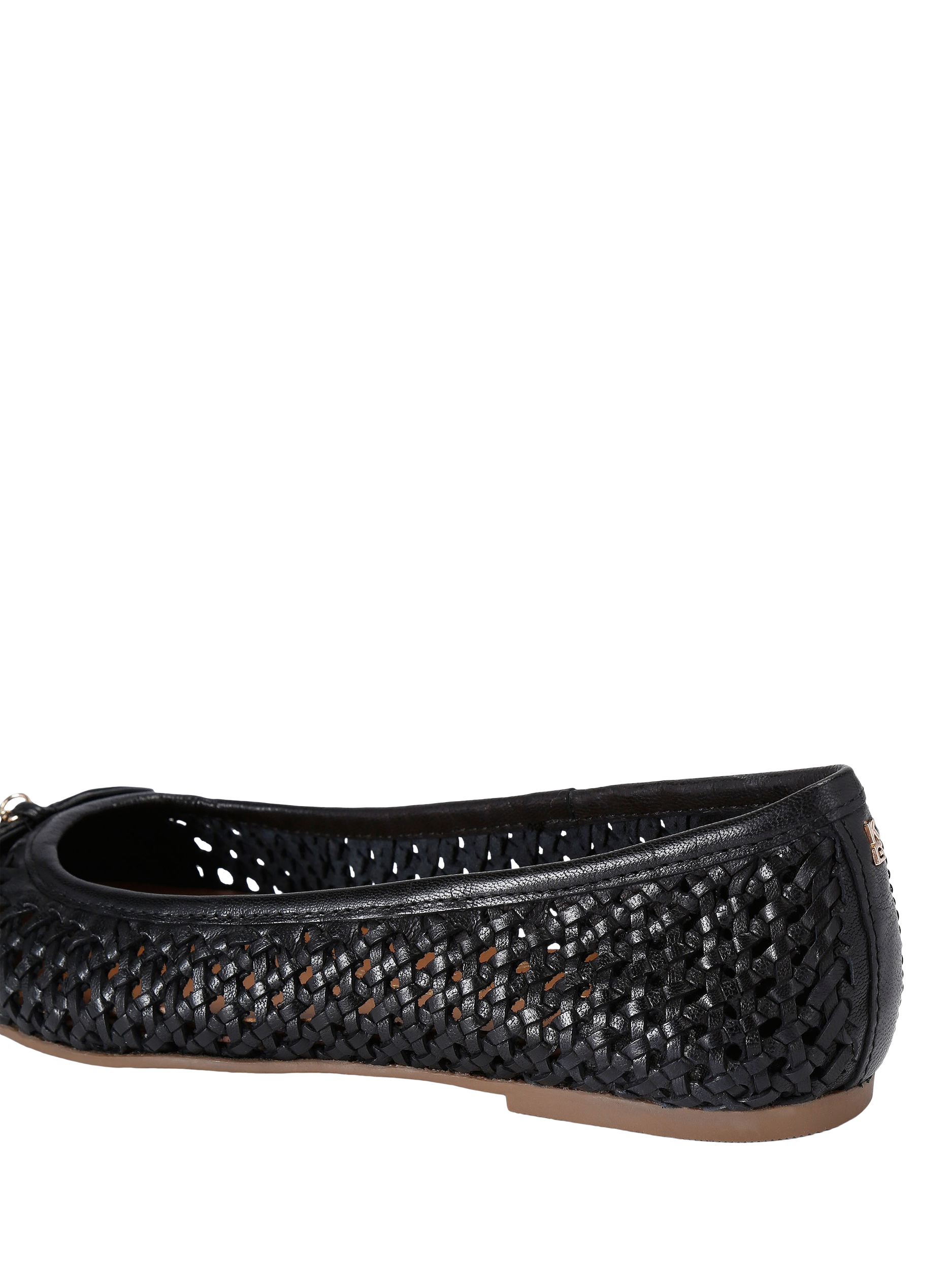 Product image 3 of 4, which shows KG Kurt Geiger Mya Woven Leather Ballerina Pumps, Black, 3