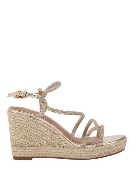 KG Kurt Geiger Primrose Wedge Espadrilles, Gold, Gold