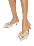 KG Kurt Geiger Sophia Bow Pointed Heeled Mules, Gold